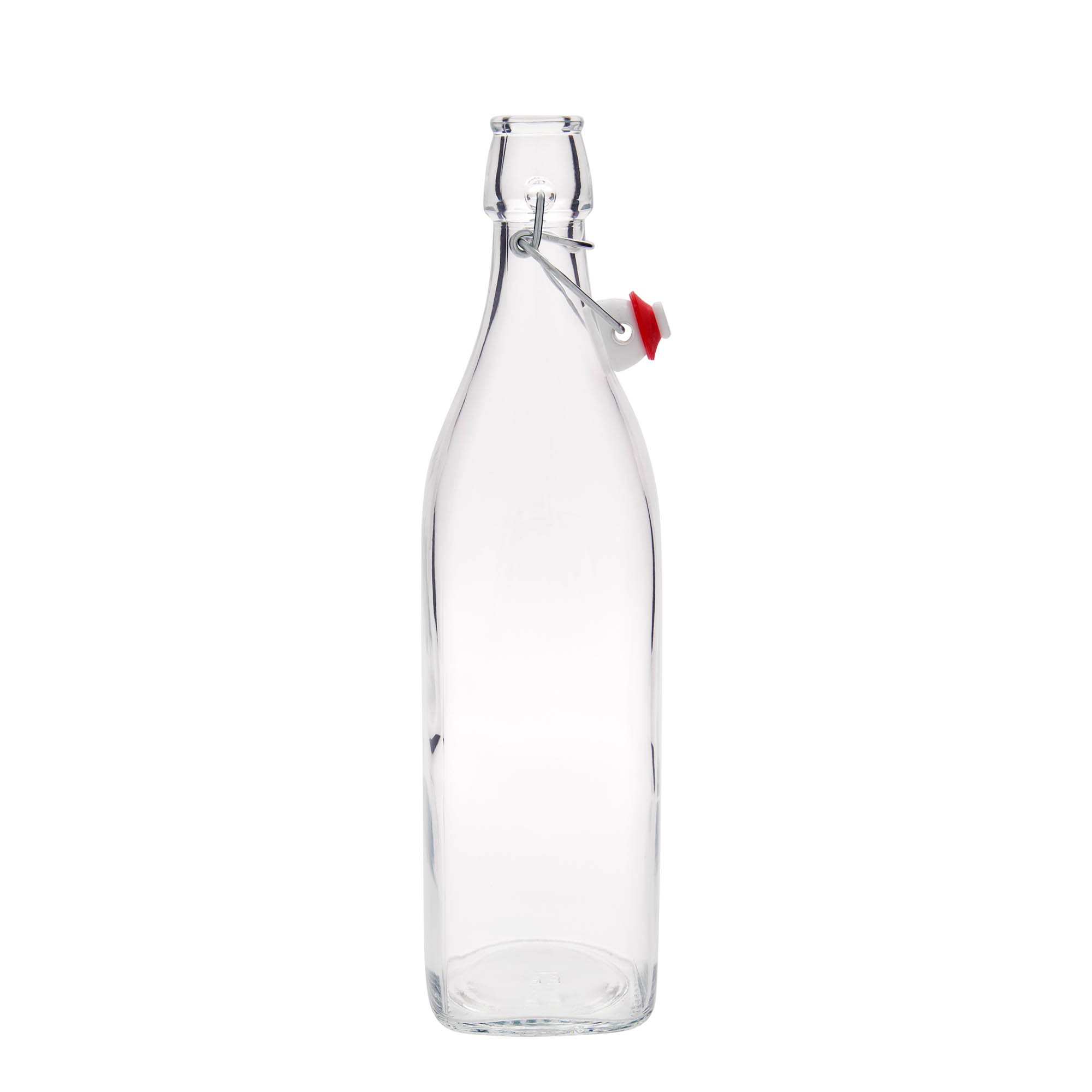 1.000 ml butelka szklana „Swing”, kwadratowa, szyjka: zamknięcie na klips 1.000 ml butelka szklana „Swing”, kwadratowa, szyjka: zamknięcie na klips