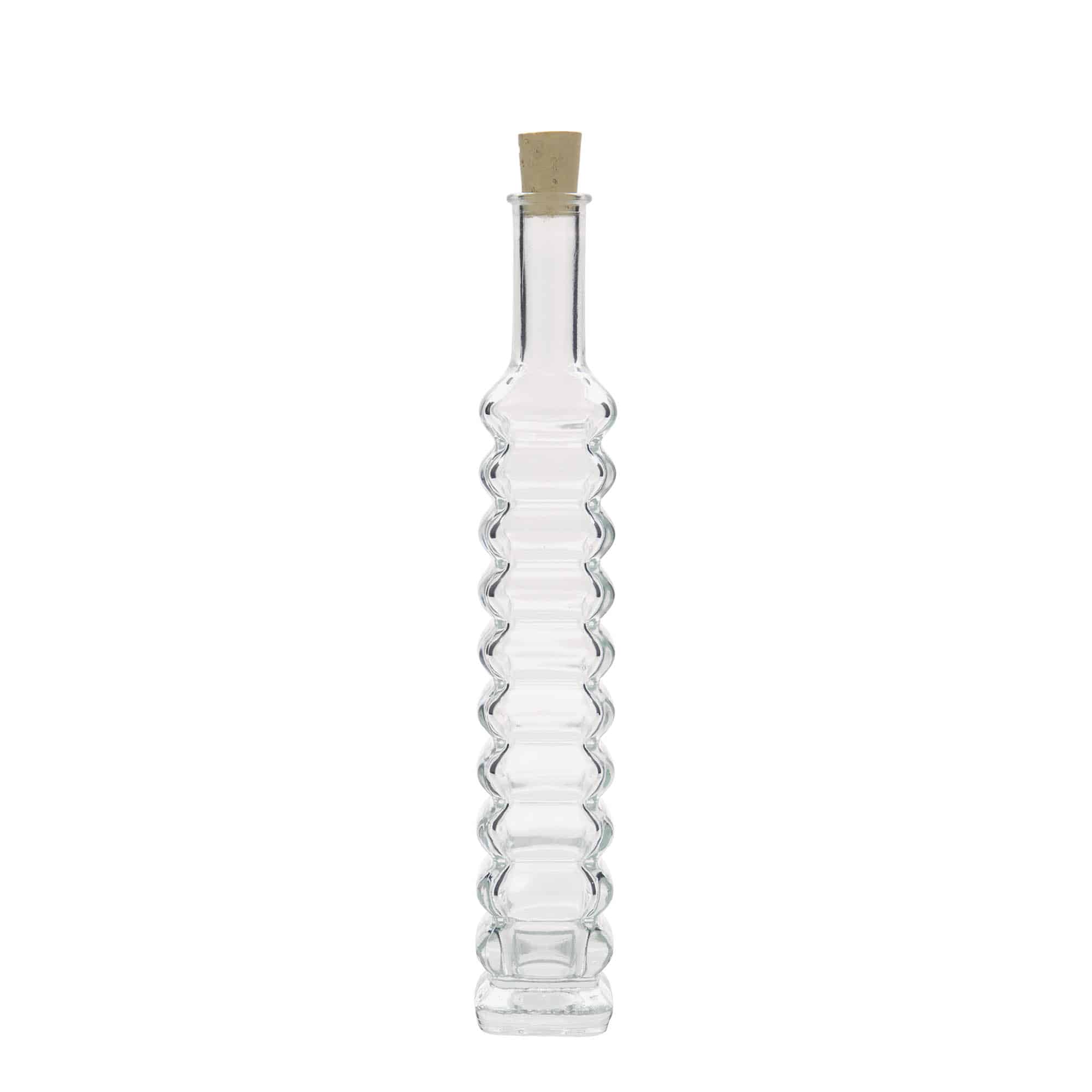 100 ml butelka szklana 'Roma', kwadratowa, zamknięcie: korek
