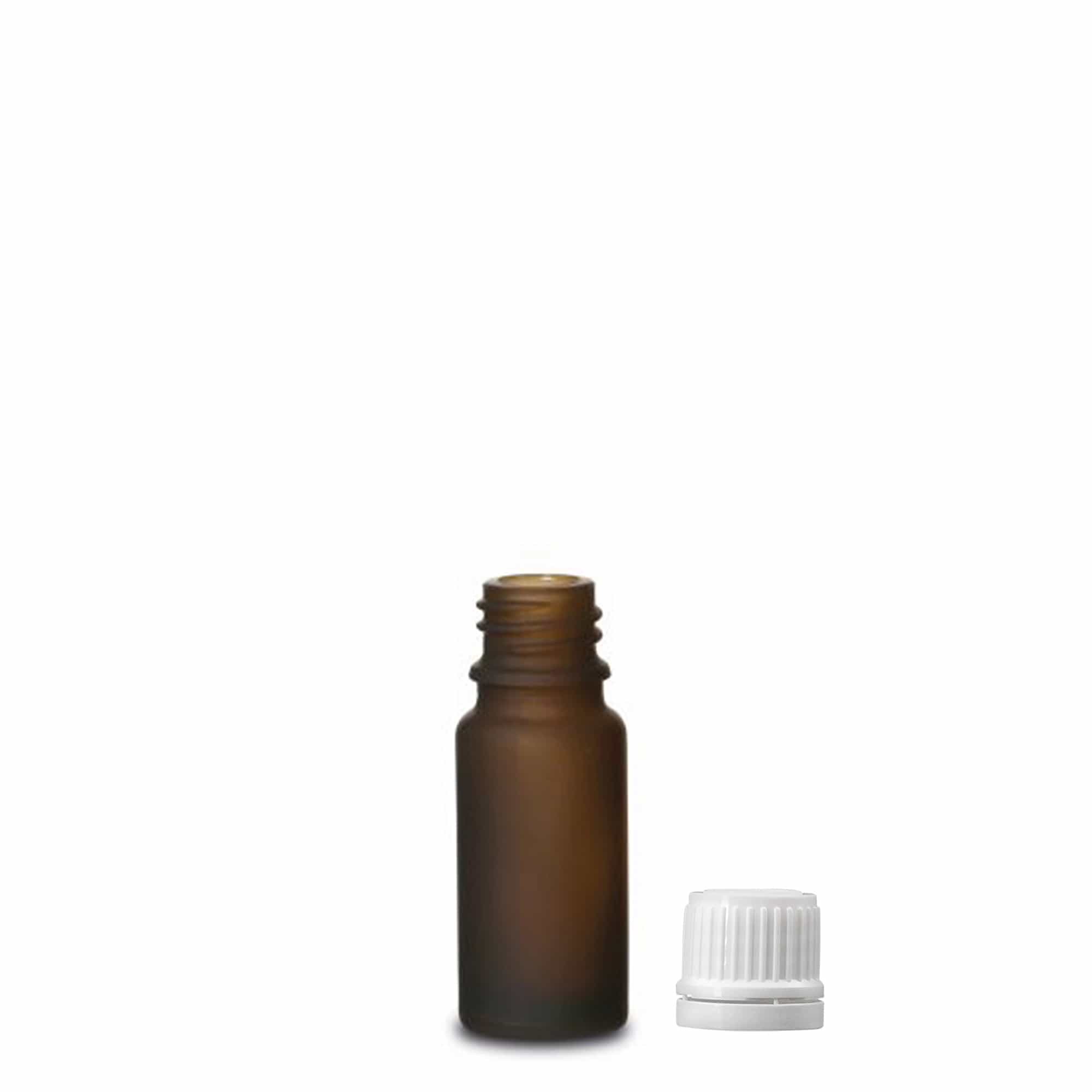 10 ml butelka medyczna, szkło, brązowe matowe, szyjka: DIN 18
