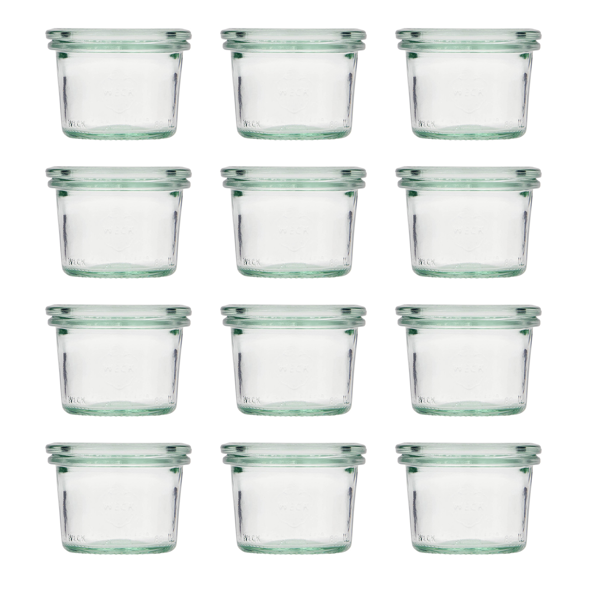 12x 80 ml słoik WECK typu Sturz z szklanym wieczkiem RR 60