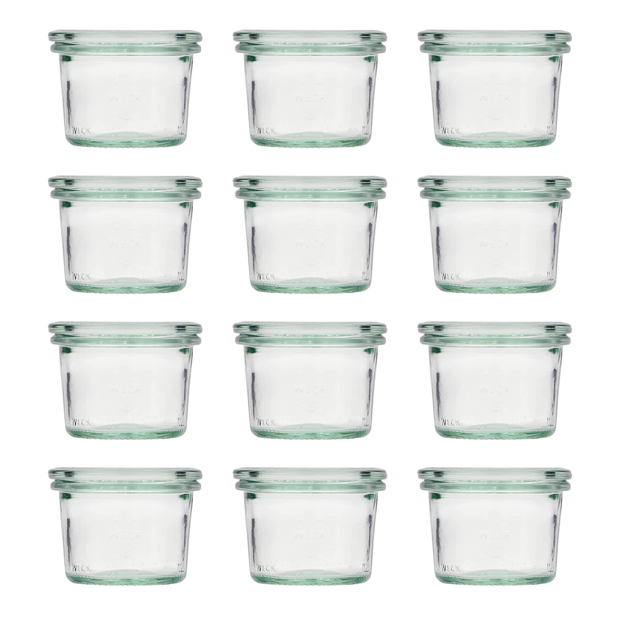 12x 80 ml słoik WECK typu Sturz z szklanym wieczkiem RR 60