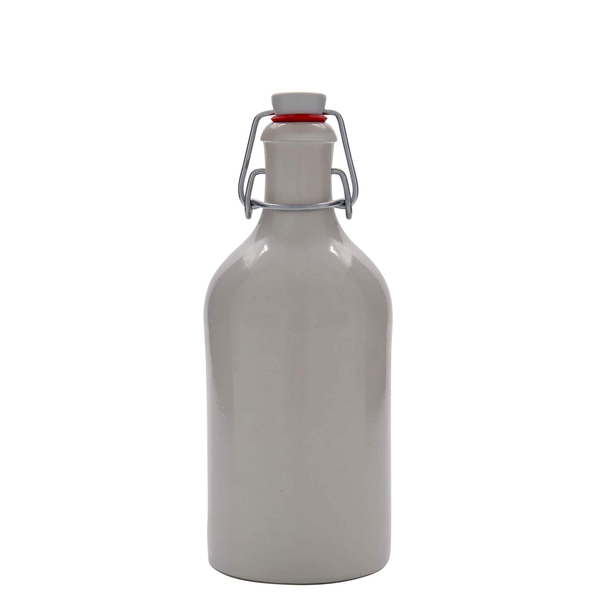 500 ml dzban gliniany, kamionkowy, biały, otwór: zamknięcie z klamrą