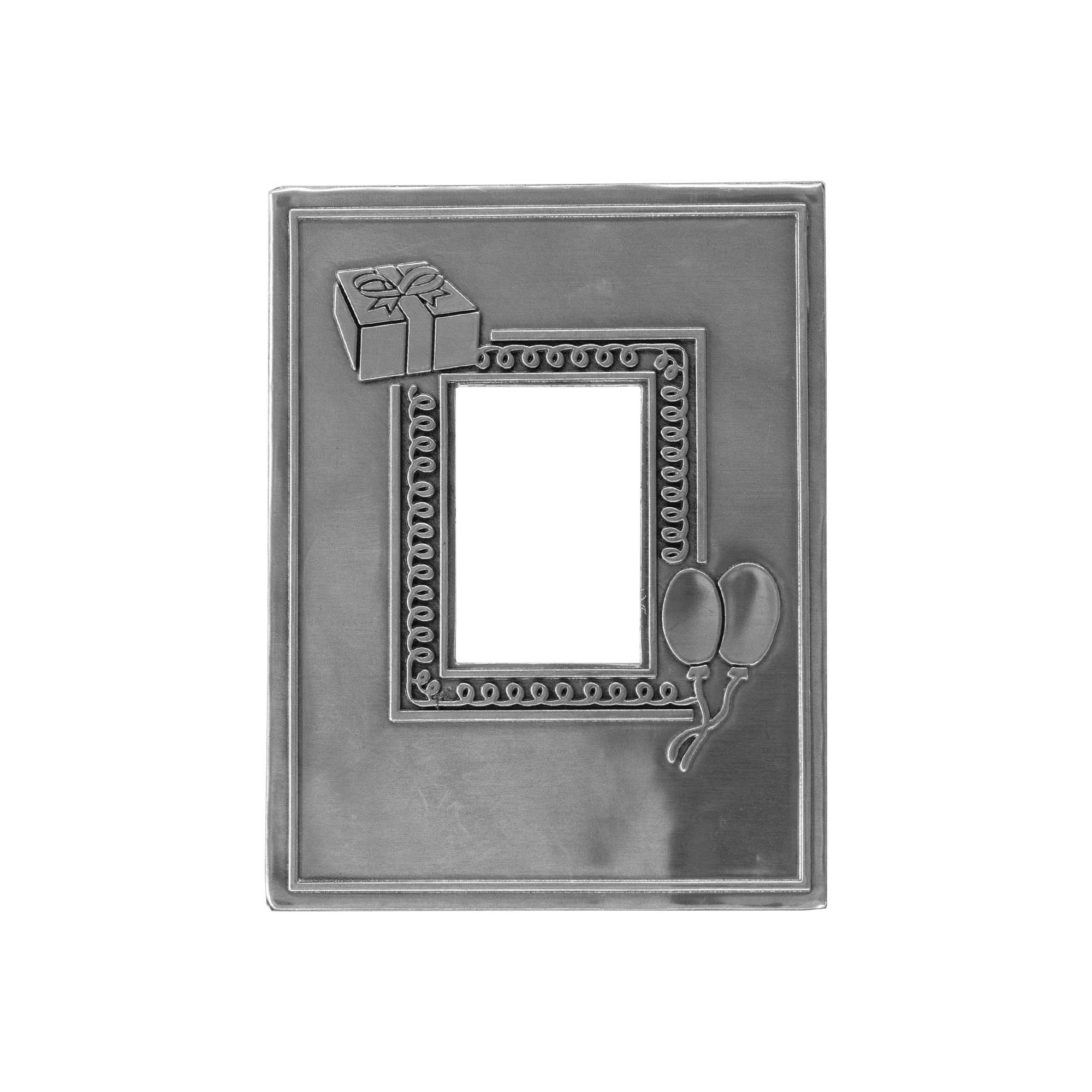 Etykieta cynowa 'Foto', prostokątna, metal, kolor srebrny