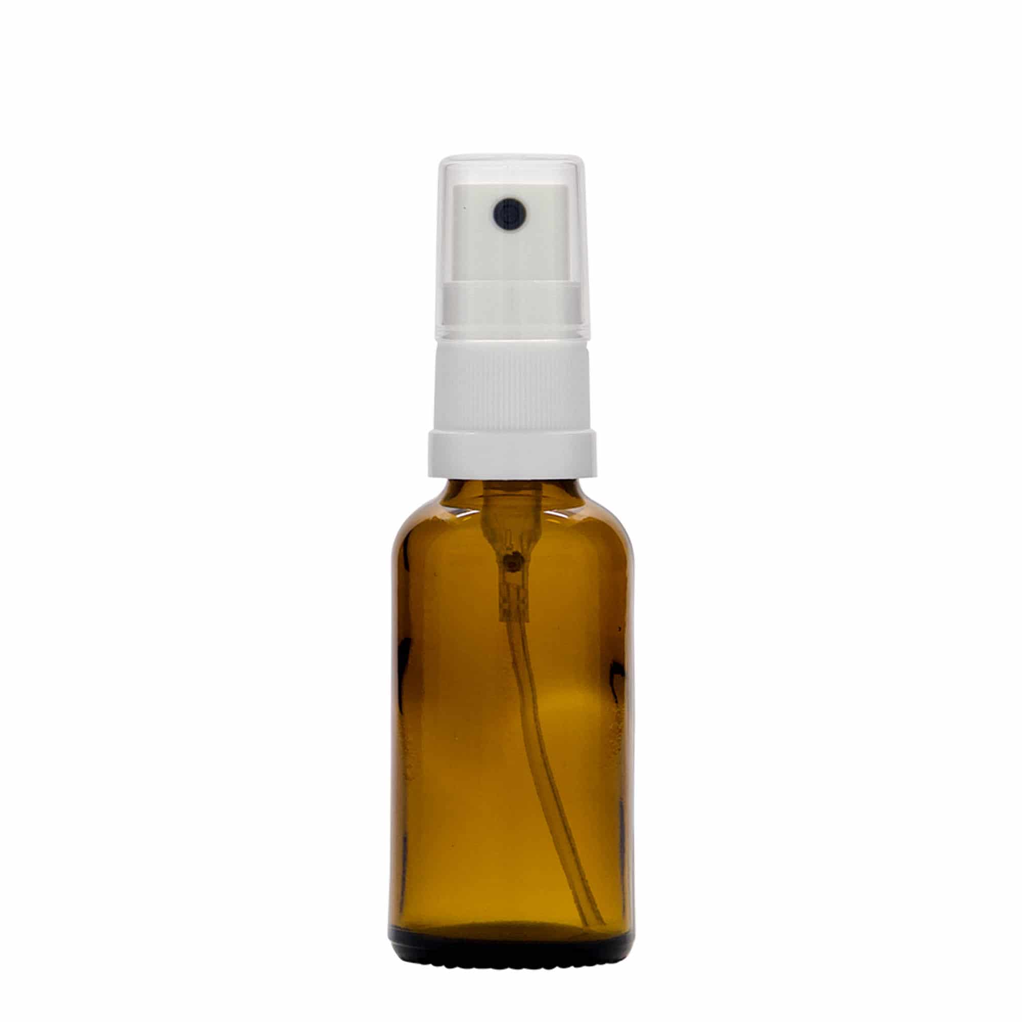 30 ml butelka farmaceutyczna z rozpylaczem, szkło, kolor brązowy, zamknięcie: DIN 18 30 ml butelka farmaceutyczna z rozpylaczem, szkło, kolor brązowy, zamknięcie: DIN 18
