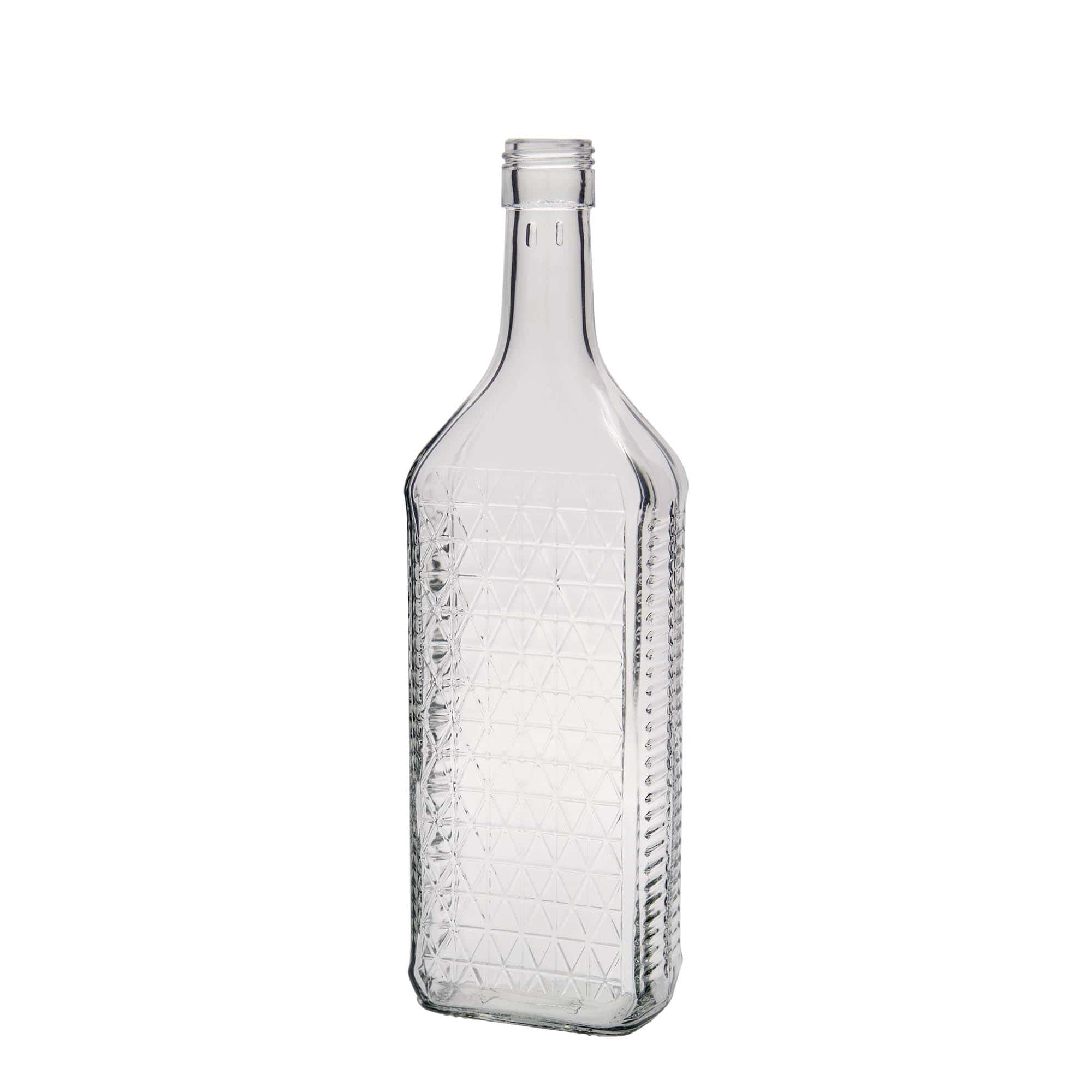 700 ml butelka szklana 'Caruso', prostokątna, wylot: PP 31,5