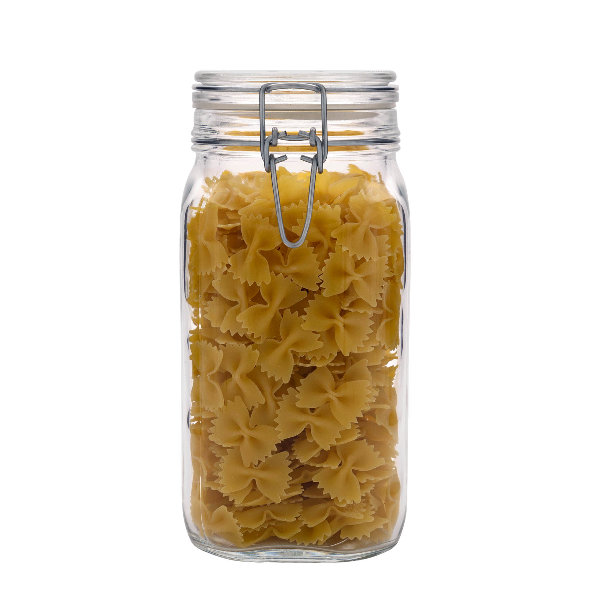 1.500 ml słoik z drucianym zamknięciem „Fido”, kwadratowy, otwór: zamknięcie druciane