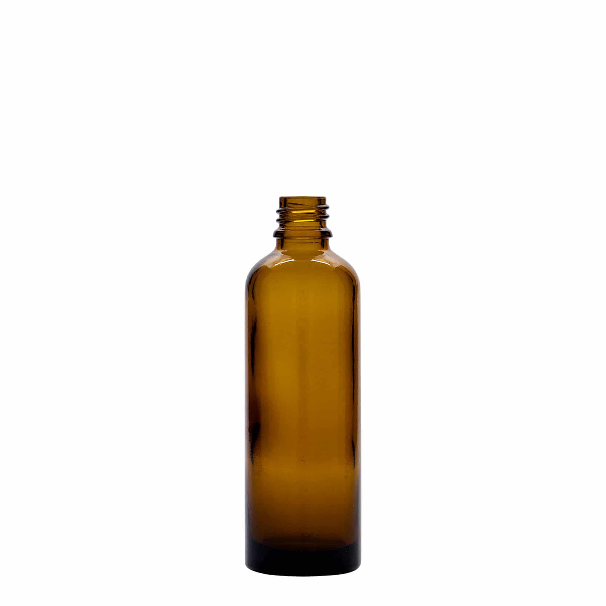 75 ml butelka medyczna, szkło, brązowa, szyjka: DIN 18