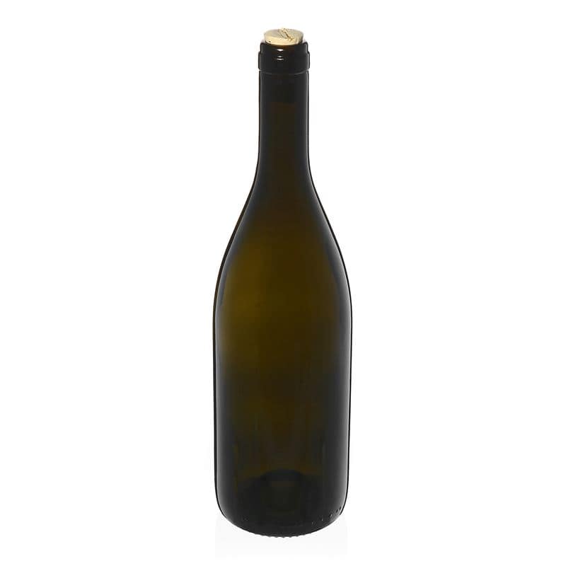 750 ml butelka na wino 'Tiffany', kolor zielony antyczny, zamknięcie: korek