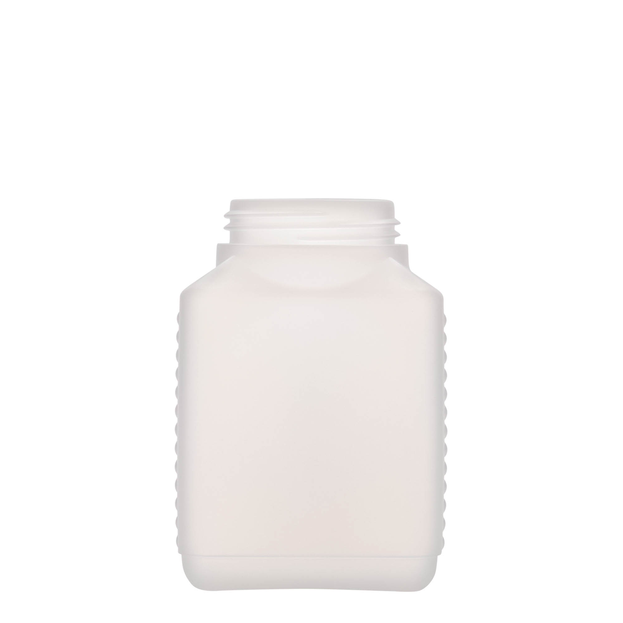 500 ml butelka z szeroką szyjką, prostokątna, plastik HDPE, naturalna, gwint: DIN 60 EPE 500 ml butelka z szeroką szyjką, prostokątna, plastik HDPE, naturalna, gwint: DIN 60 EPE