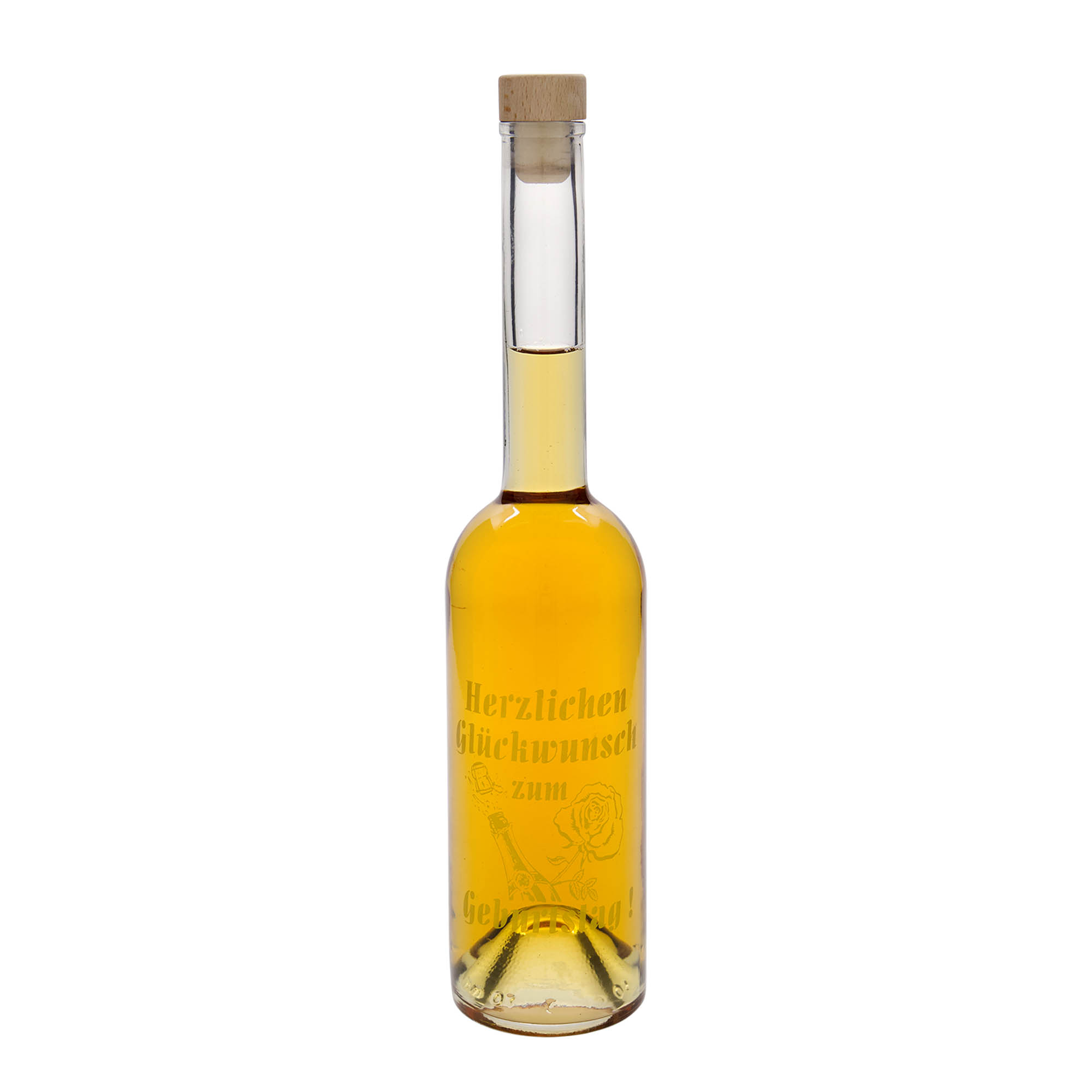 Butelka szklana 500 ml „Opera”, motyw: jabłko, korek Butelka szklana 500 ml „Opera”, motyw: jabłko, korek