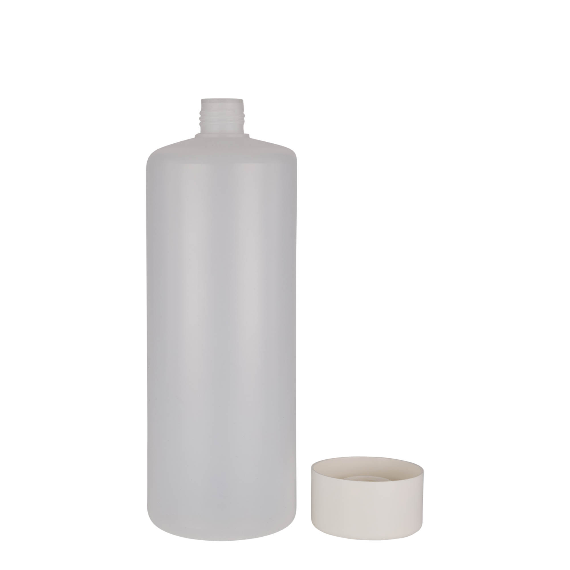 1.000 ml butelka okrągła, tworzywo PE, naturalna, otwór: zakrętka 1.000 ml butelka okrągła, tworzywo PE, naturalna, otwór: zakrętka