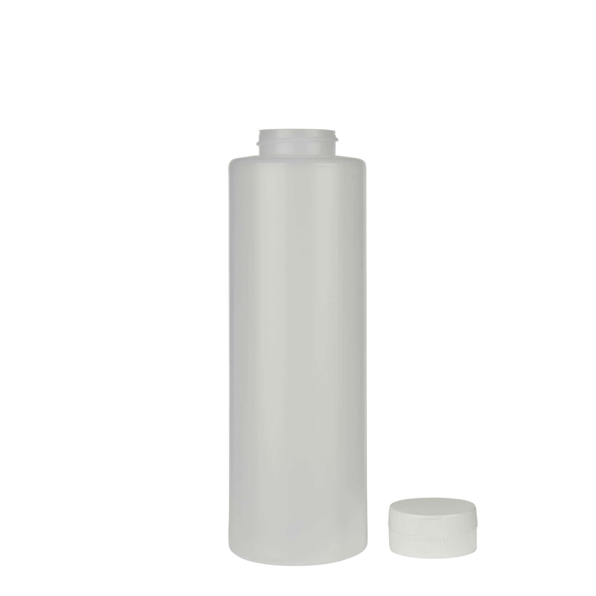 500 ml butelka na sos, tworzywo sztuczne LDPE, kolor naturalny, zamknięcie: 38/400