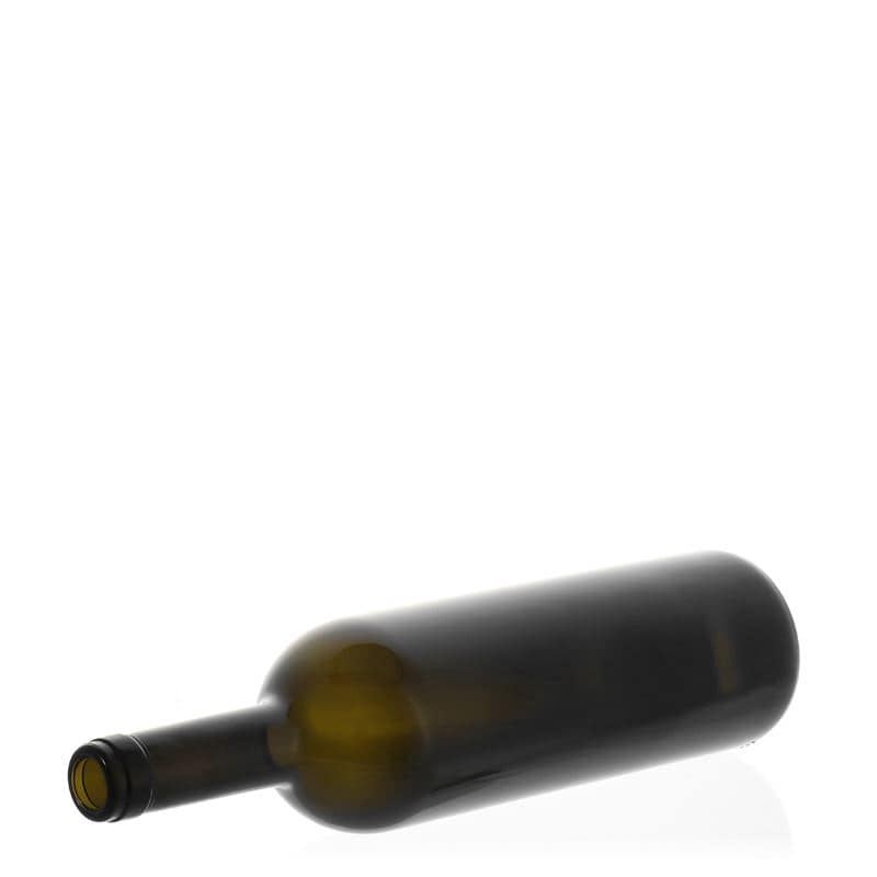 750 ml butelka na wino 'Golia', kolor zielony antyczny, zamknięcie: korek
