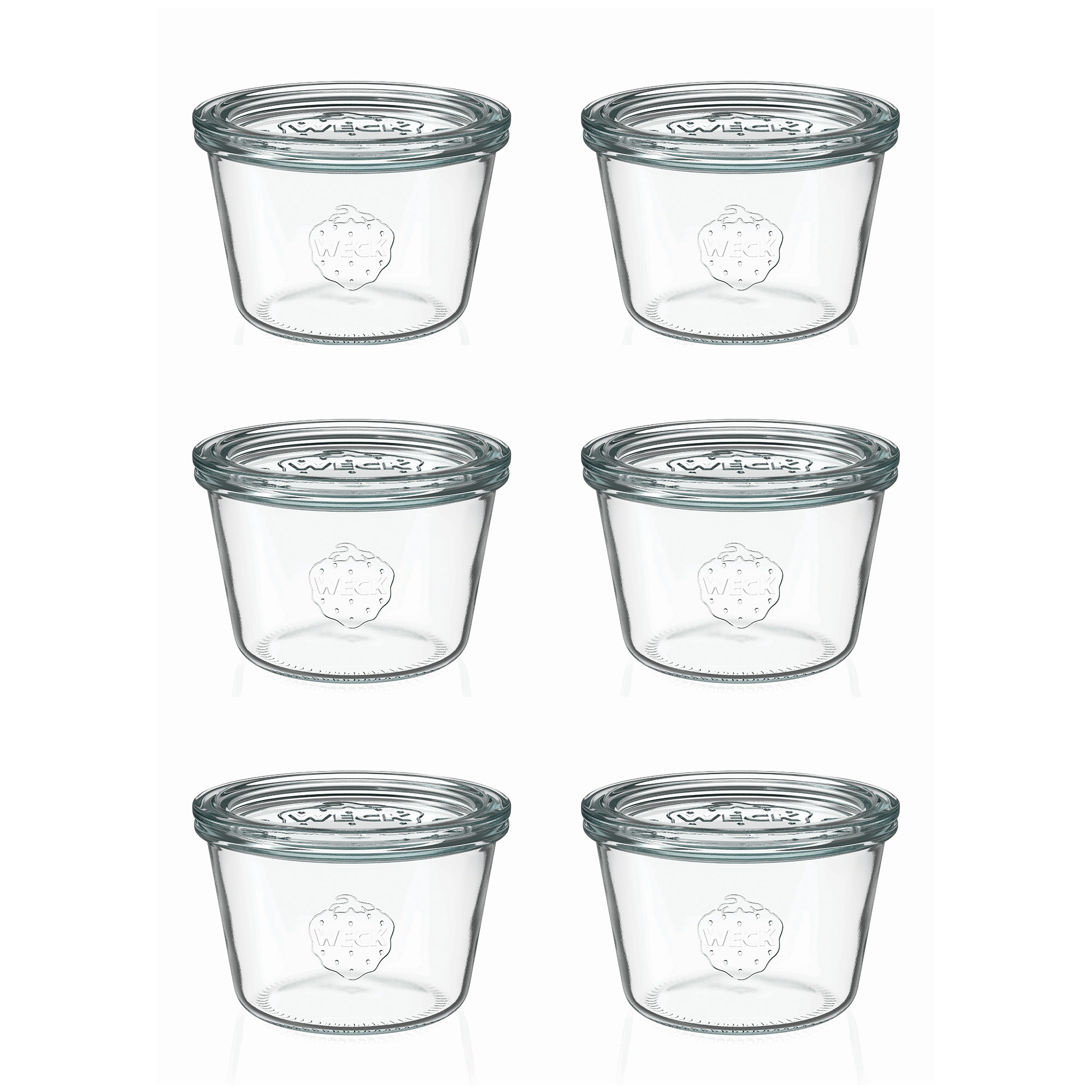 6x 370 ml słoik WECK typu Sturz z szklanym wieczkiem RR 100