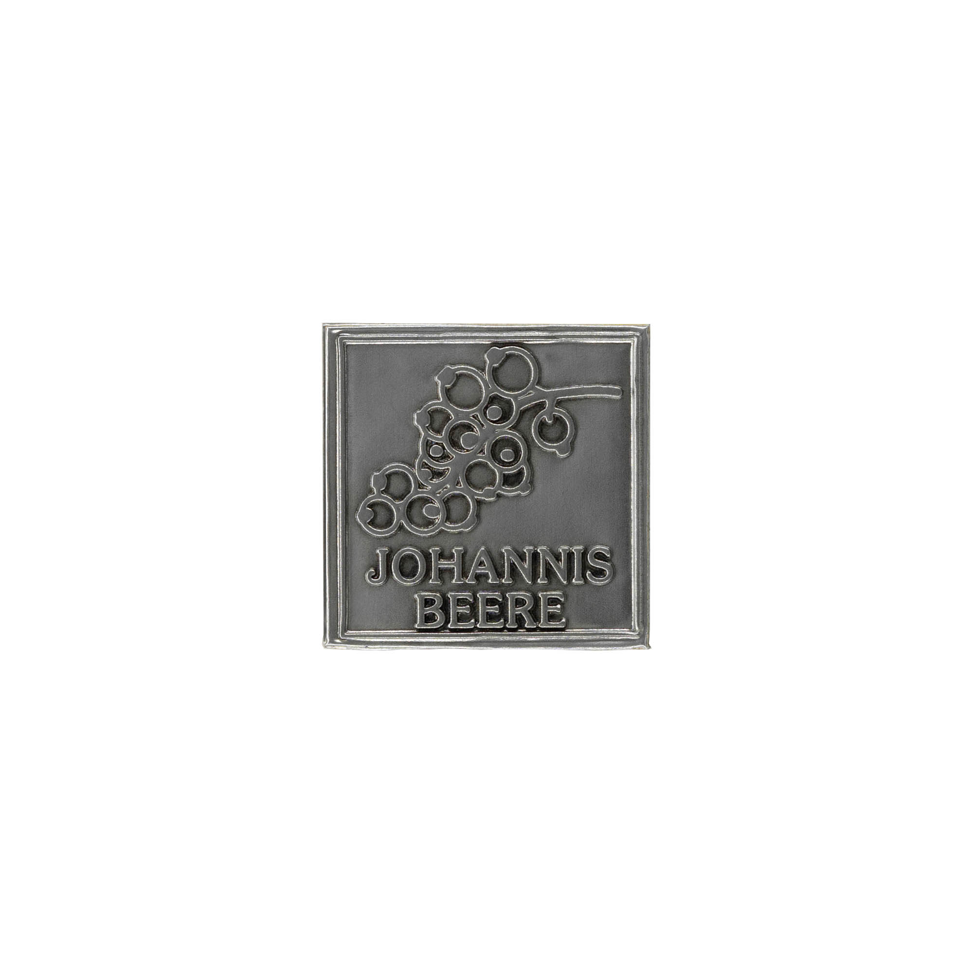 Etykieta cynowa 'Porzeczka', kwadratowa, metal, kolor srebrny