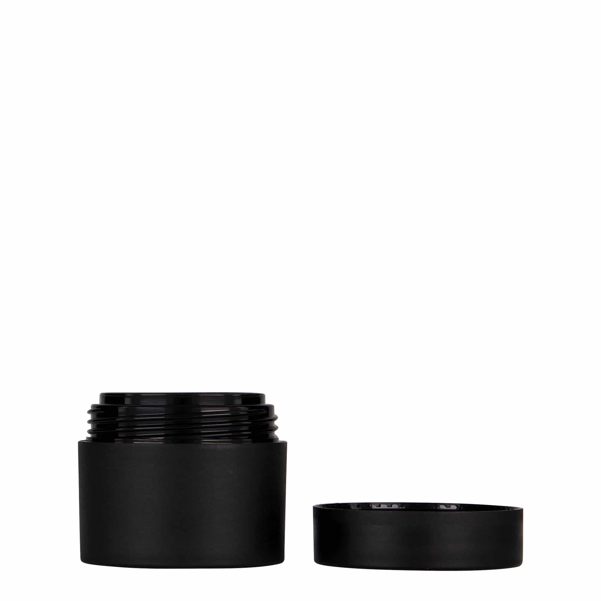 30 ml słoiczek z tworzywa sztucznego 'Antonella', PP, kolor czarny, zamknięcie: zakrętka