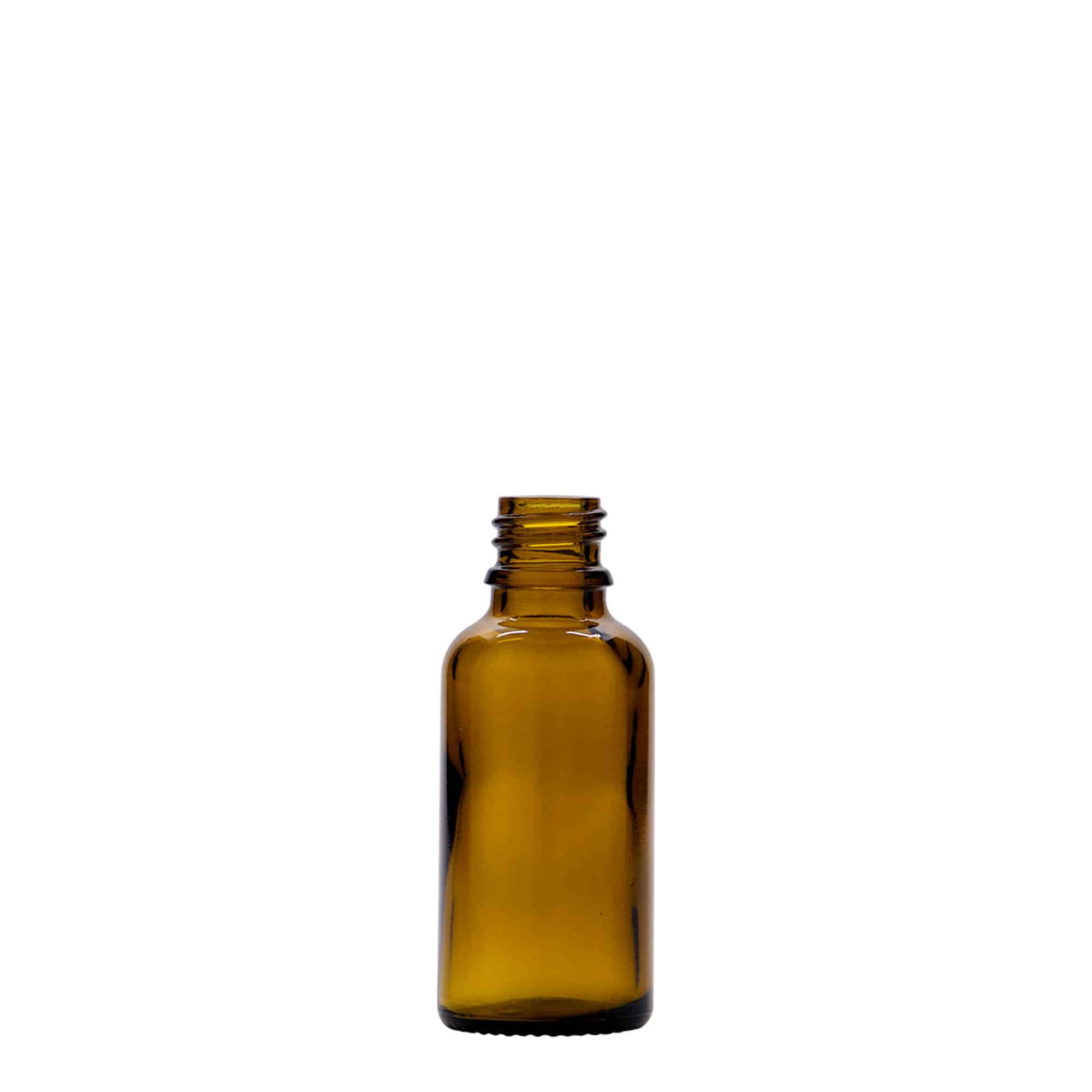 30 ml butelka farmaceutyczna, szkło, kolor brązowy, zamknięcie: DIN 18 30 ml butelka farmaceutyczna, szkło, kolor brązowy, zamknięcie: DIN 18