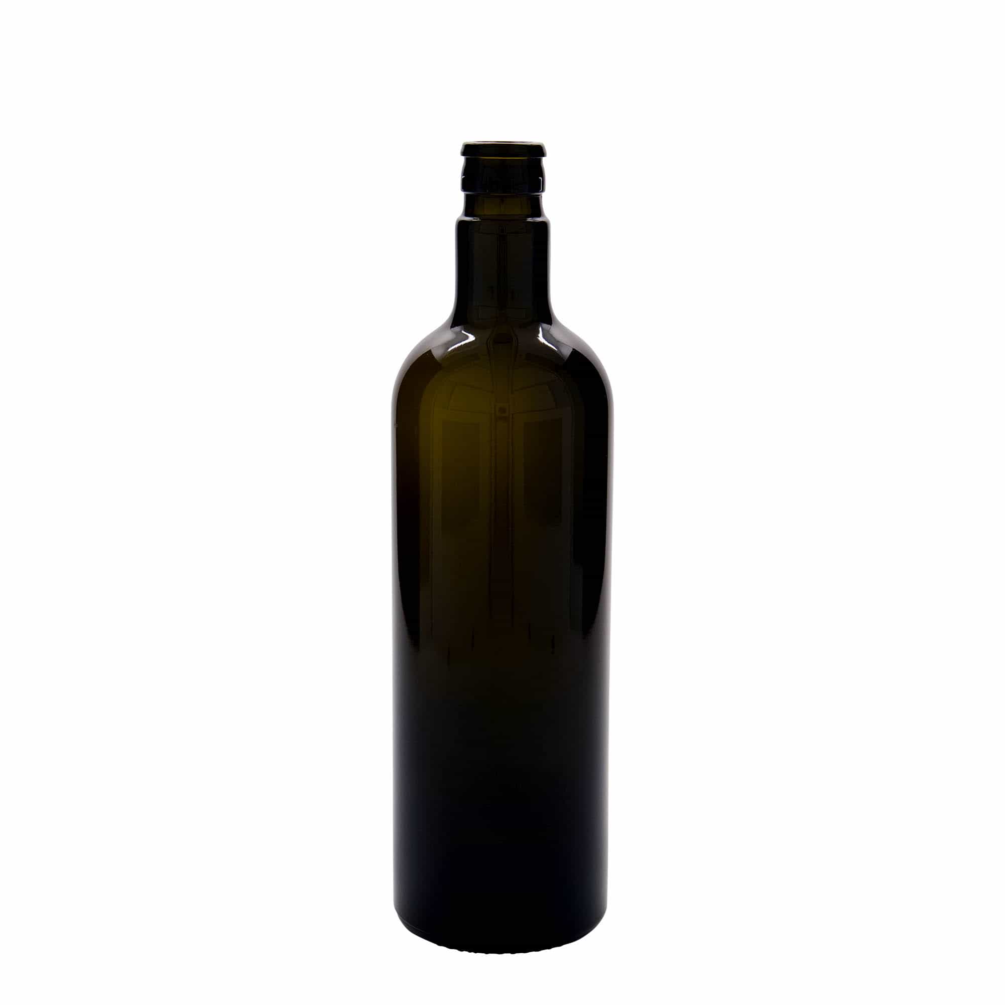 750 ml butelka na ocet/olej 'Willy New', szkło, kolor zielony antyczny, zamknięcie: DOP 750 ml butelka na ocet/olej 'Willy New', szkło, kolor zielony antyczny, zamknięcie: DOP