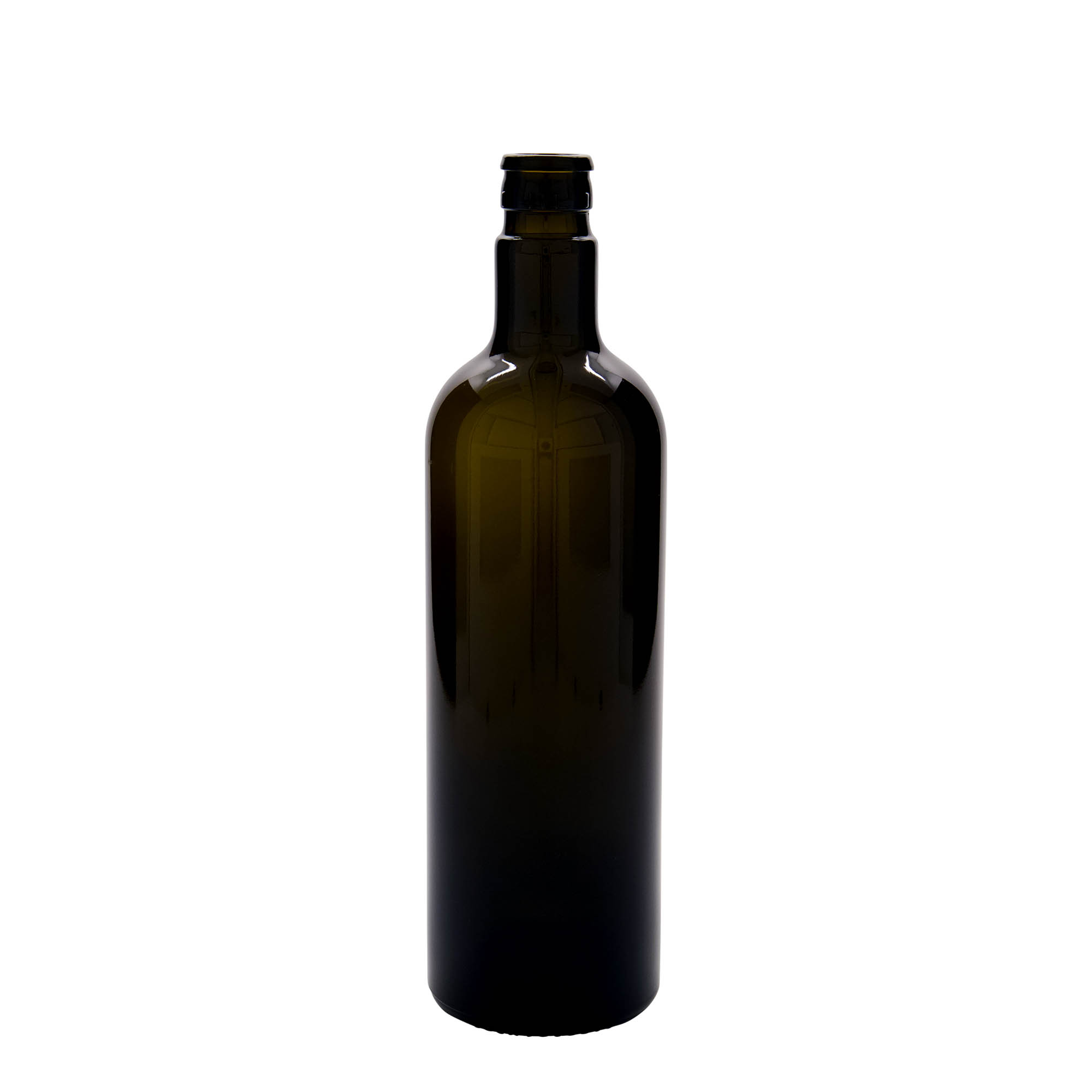 750 ml butelka na ocet/olej 'Willy New', szkło, antyczny zielony, szyjka: DOP