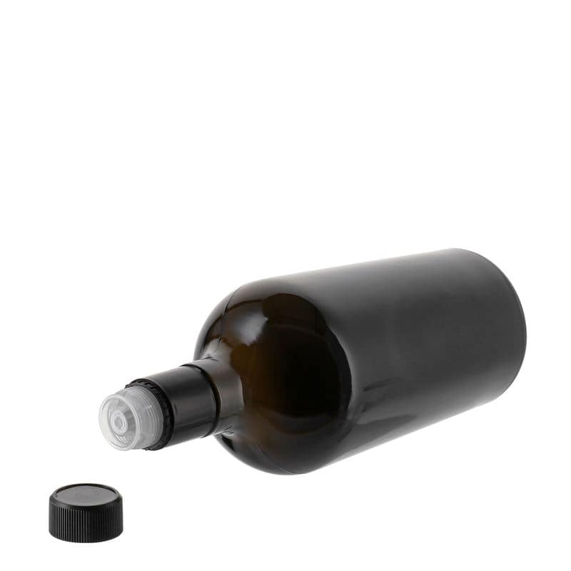 750 ml butelka na ocet/olej 'Oleum', szkło, kolor zielony antyczny, zamknięcie: DOP