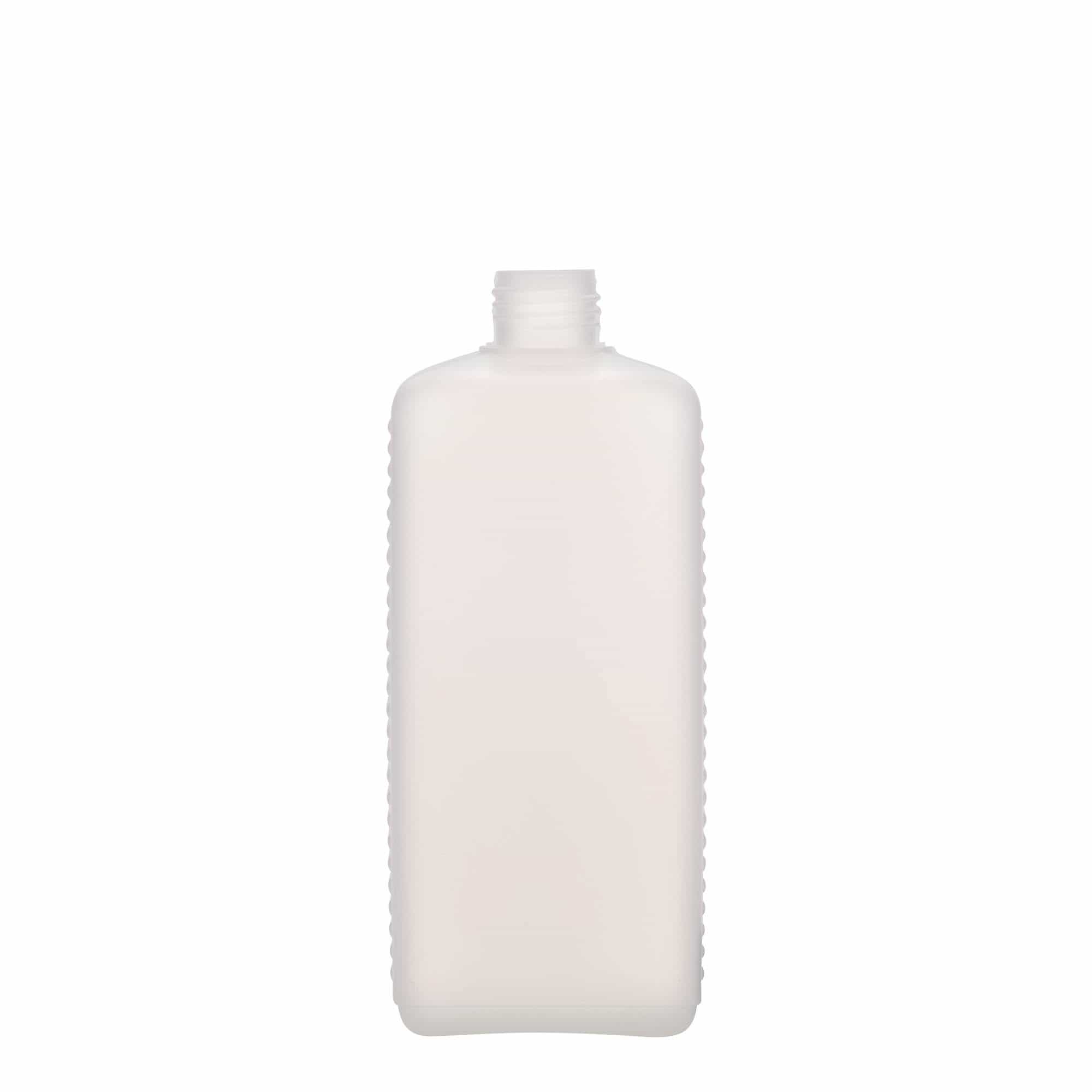 500 ml butelka kanister, prostokątna, tworzywo sztuczne HDPE, kolor naturalny, zamknięcie: DIN 25 EPE