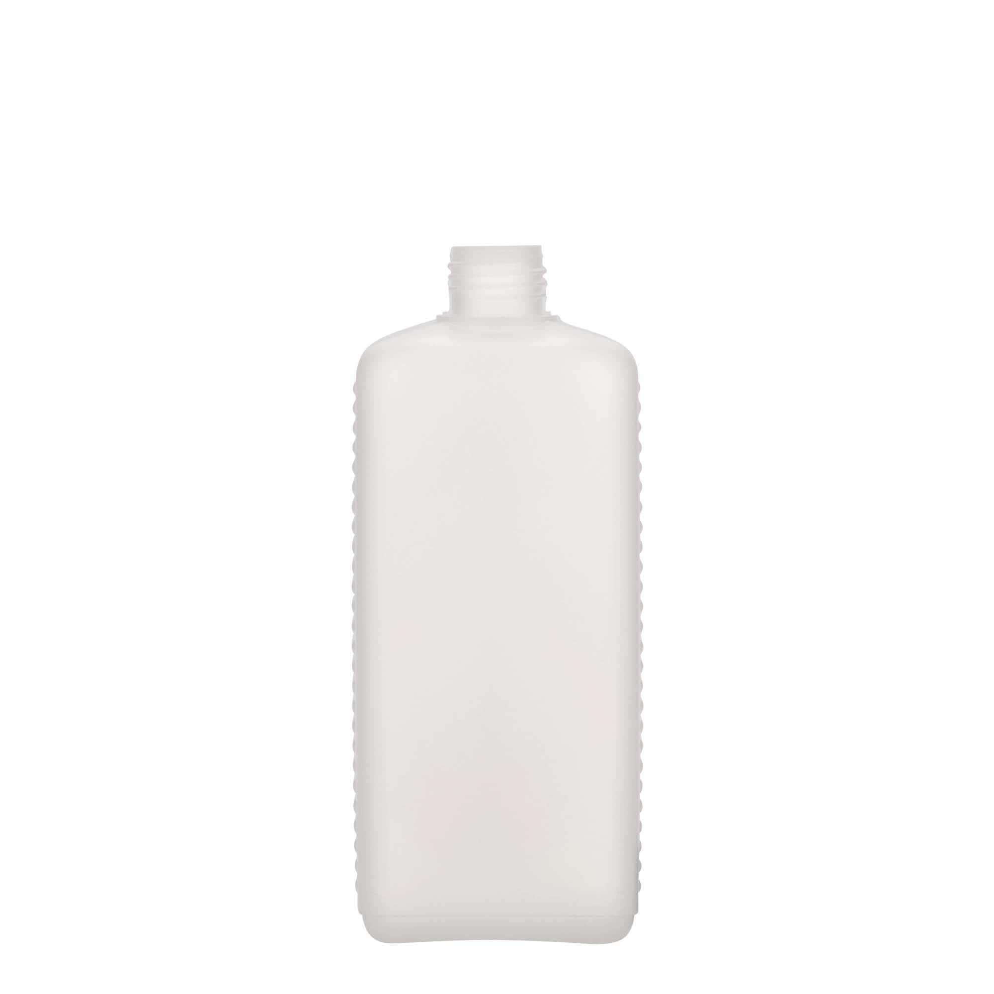 500 ml kanister, prostokątny, plastik HDPE, naturalny, wylot: DIN 25 EPE