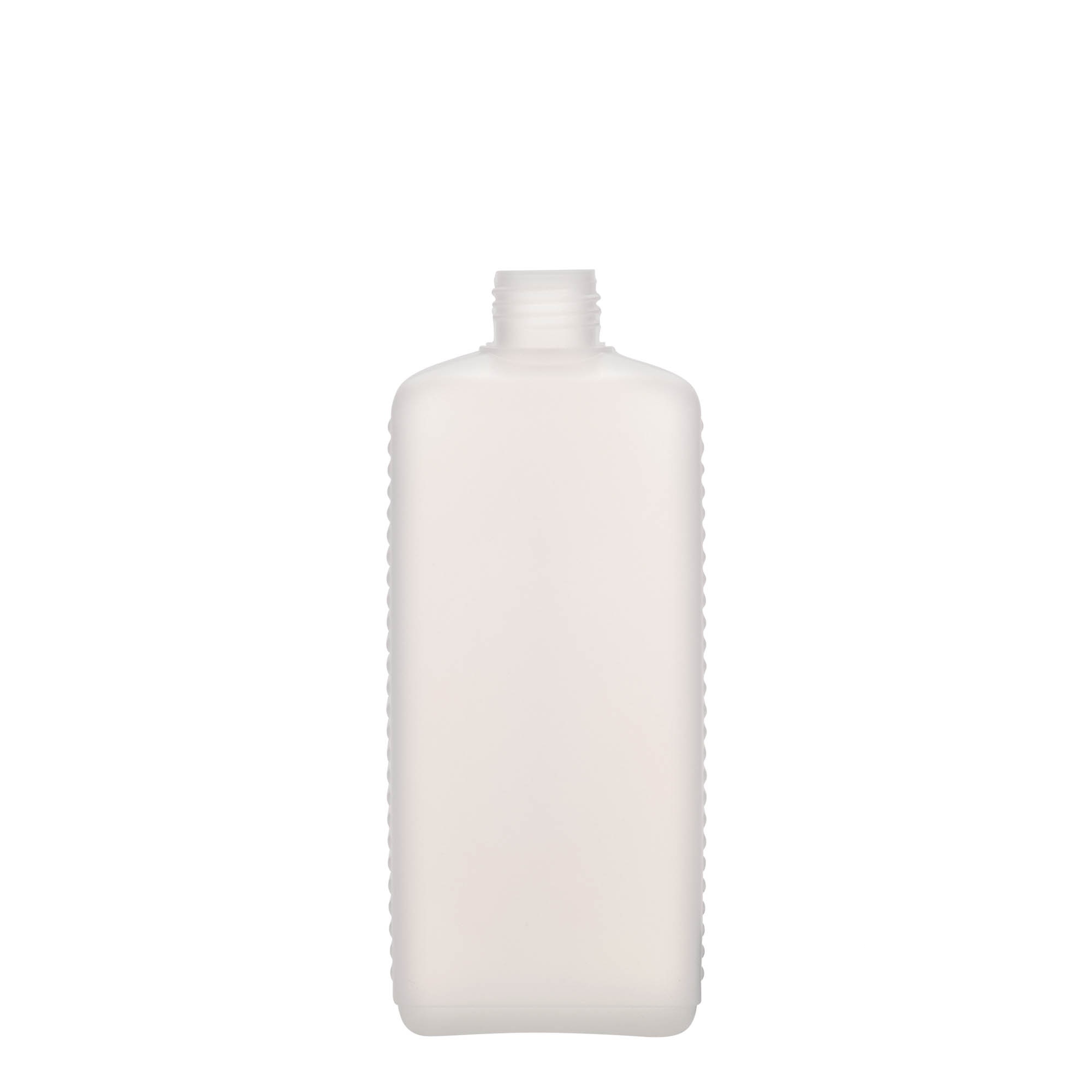 500 ml kanister, prostokątny, plastik HDPE, naturalny, wylot: DIN 25 EPE
