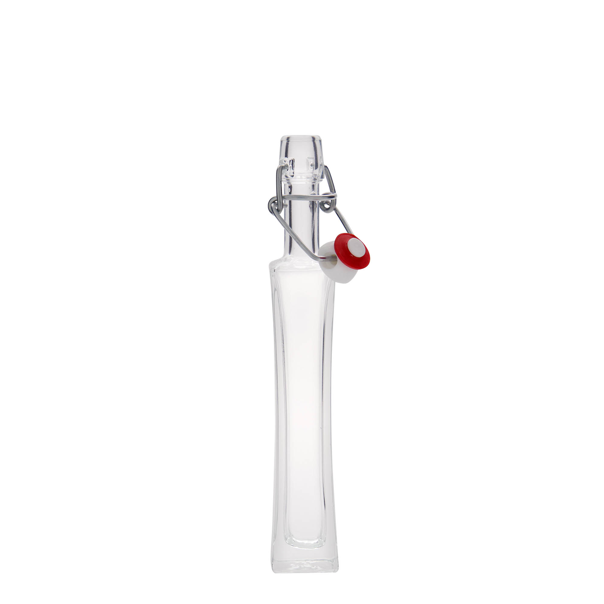 40 ml butelka szklana „Koko”, kwadratowa, otwór: zamknięcie na klamrę 40 ml butelka szklana „Koko”, kwadratowa, otwór: zamknięcie na klamrę