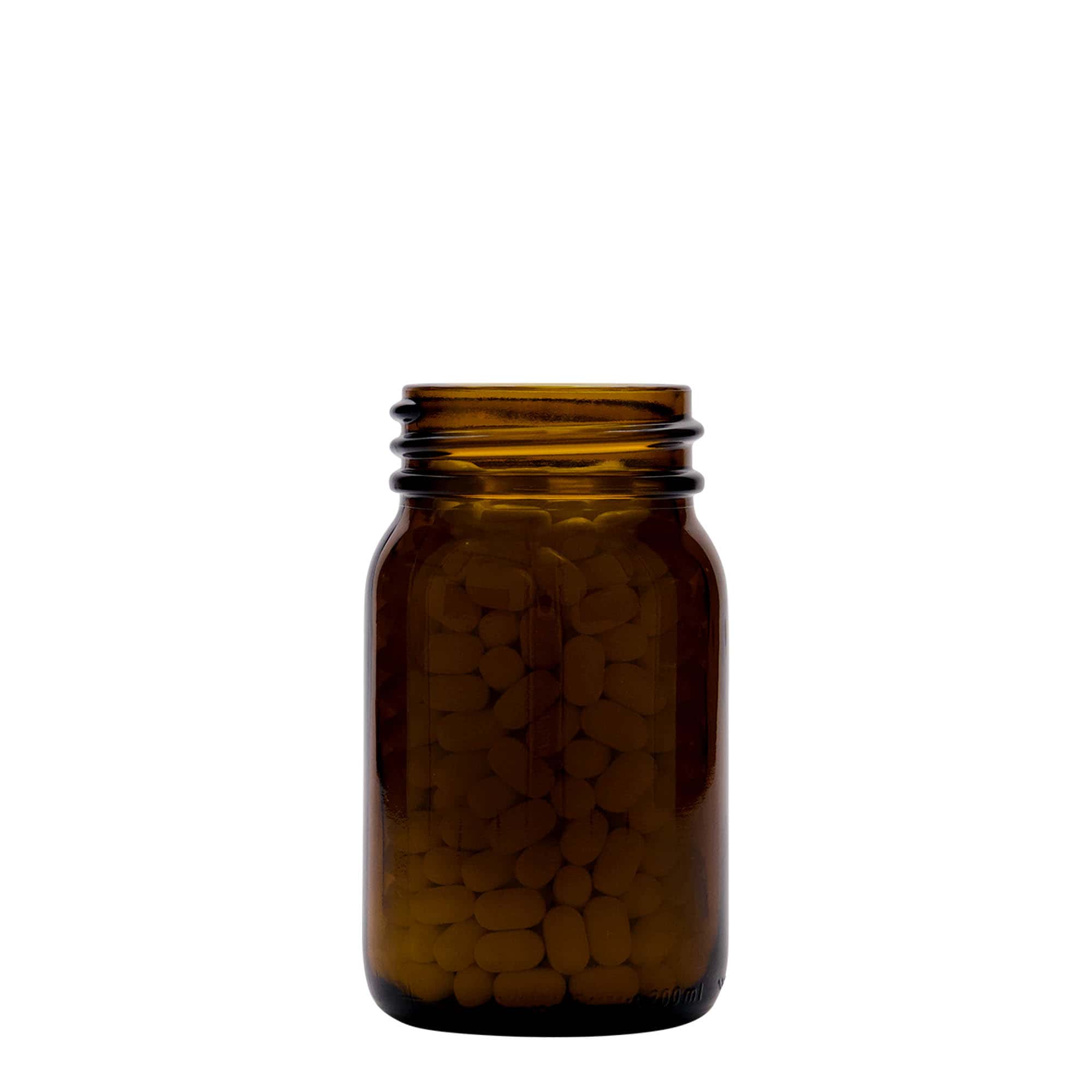 200 ml słoik z szeroką szyjką, brązowy, wylot: DIN 55