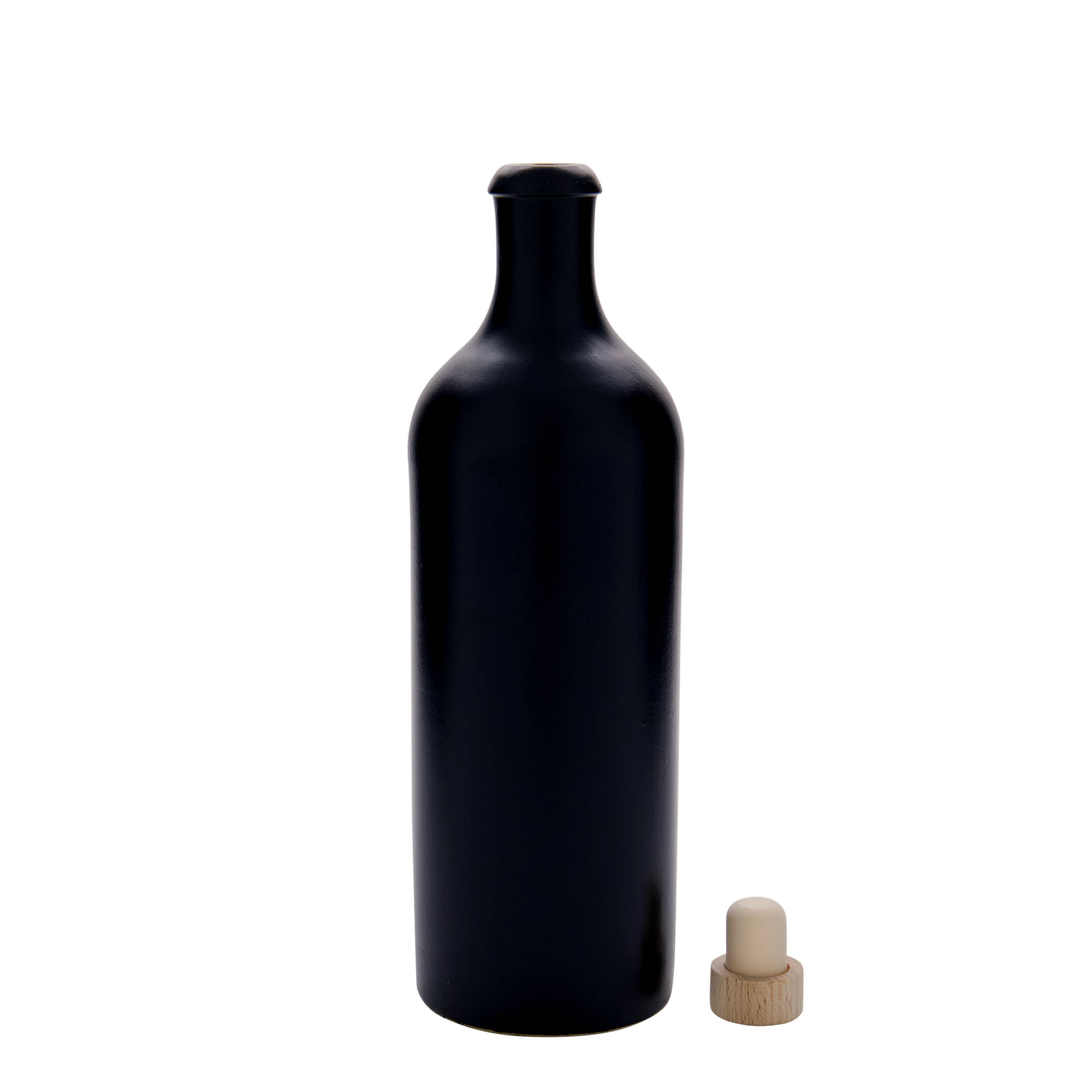 750 ml dzban gliniany, kamionka, czarny, wylot: korek 750 ml dzban gliniany, kamionka, czarny, wylot: korek