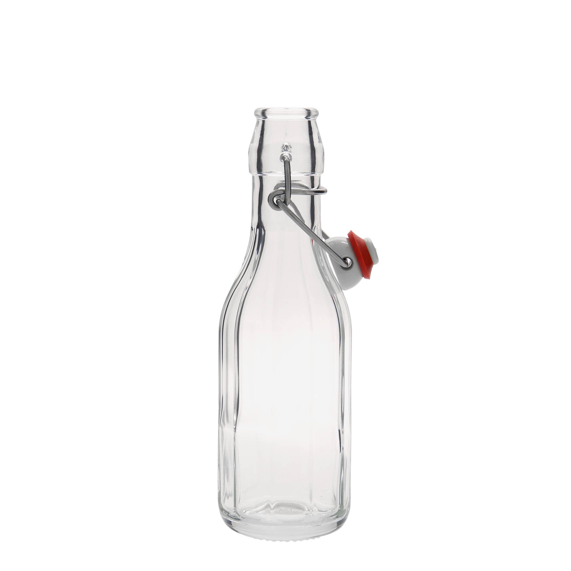 250 ml butelka szklana 'Bravo', dziesięciokątna, otwór: zamknięcie na klamrę