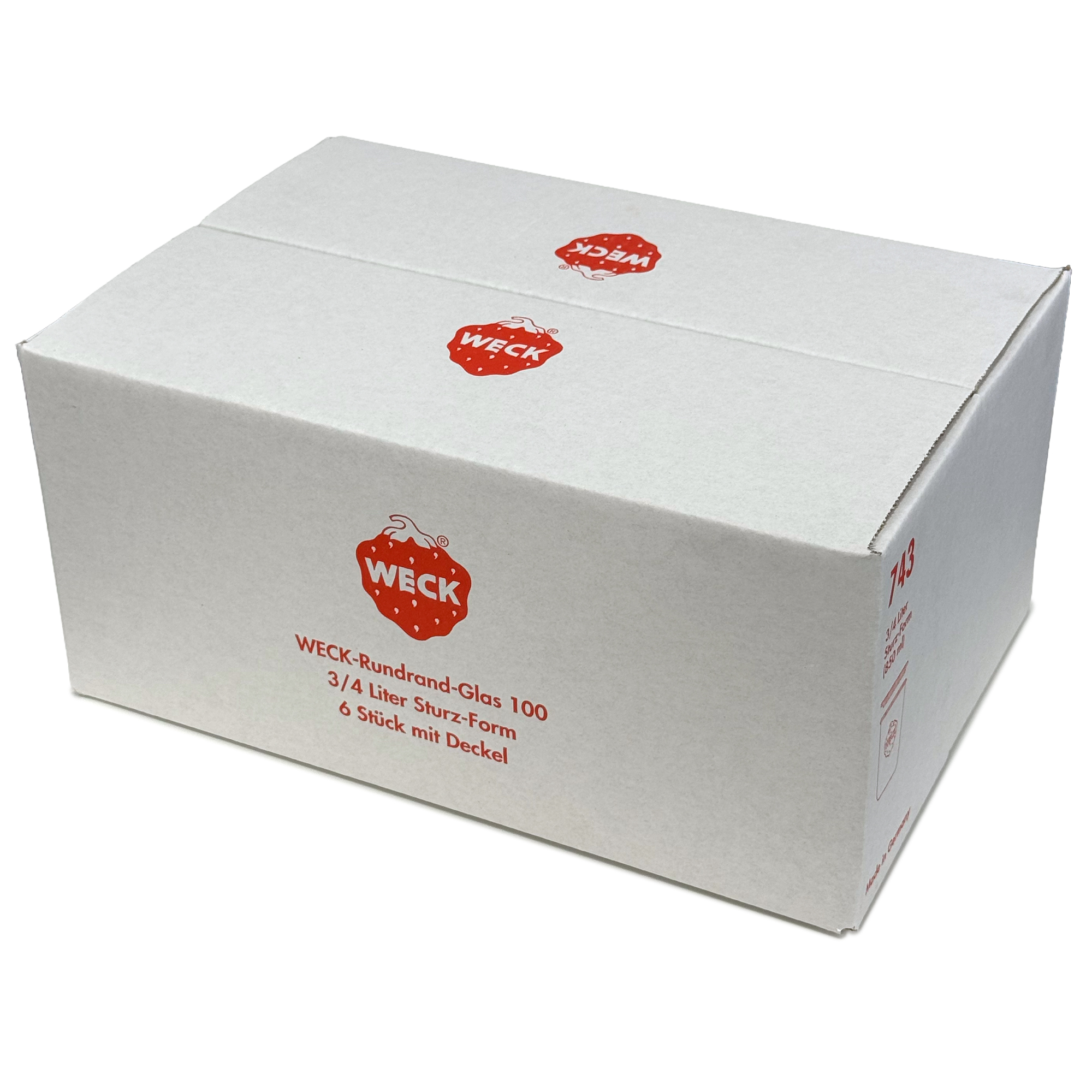 6x 850 ml słoik WECK typu Sturz z szklanym wieczkiem RR 100