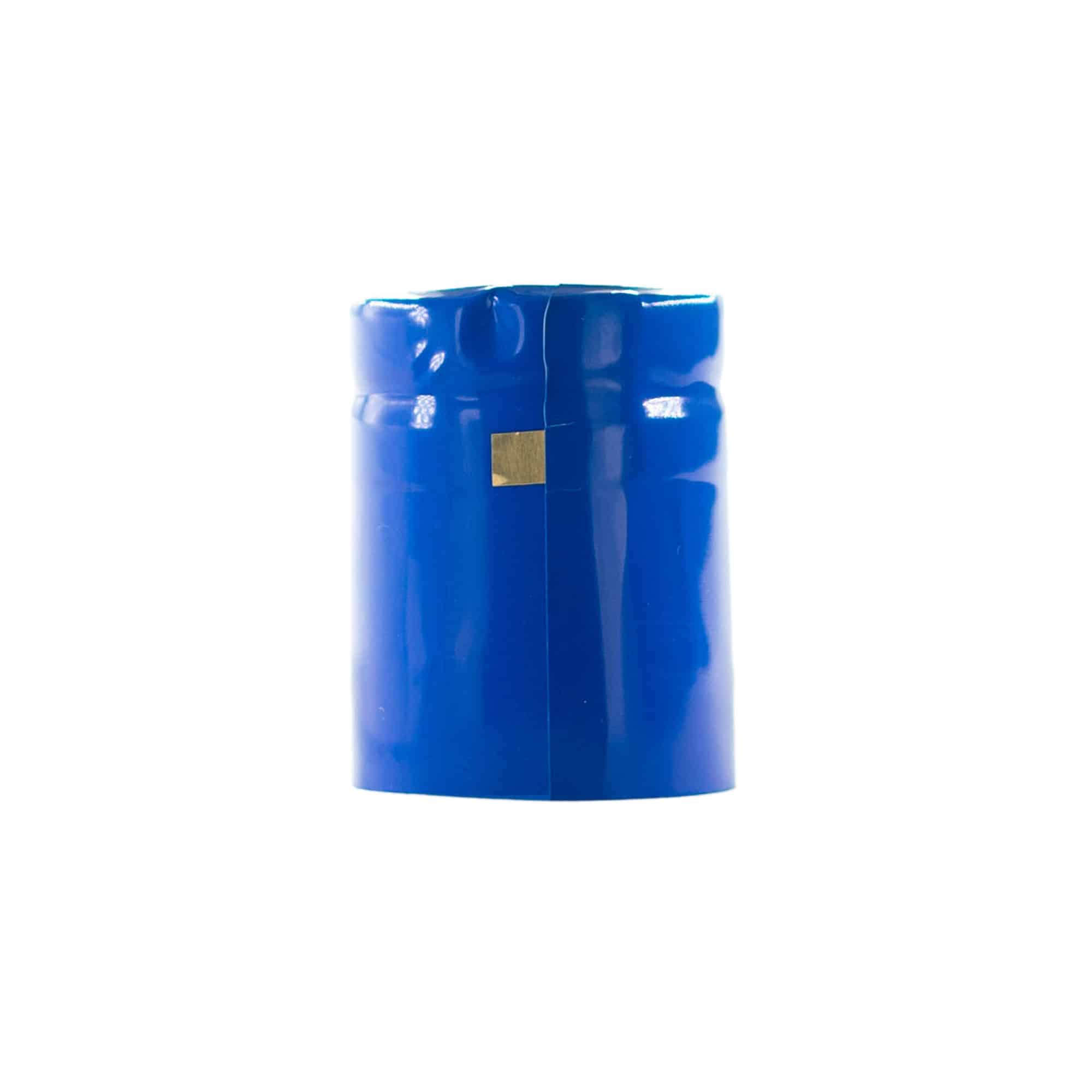 Kapturek termokurczliwy 32x41, tworzywo sztuczne PVC, kolor niebieski Kapturek termokurczliwy 32x41, tworzywo sztuczne PVC, kolor niebieski