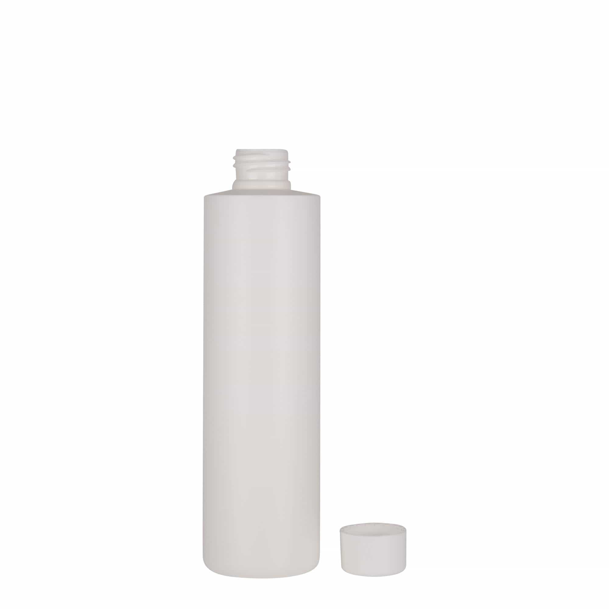 250 ml plastikowa butelka 'Pipe', zielony HDPE, biały, gwint: 24/410