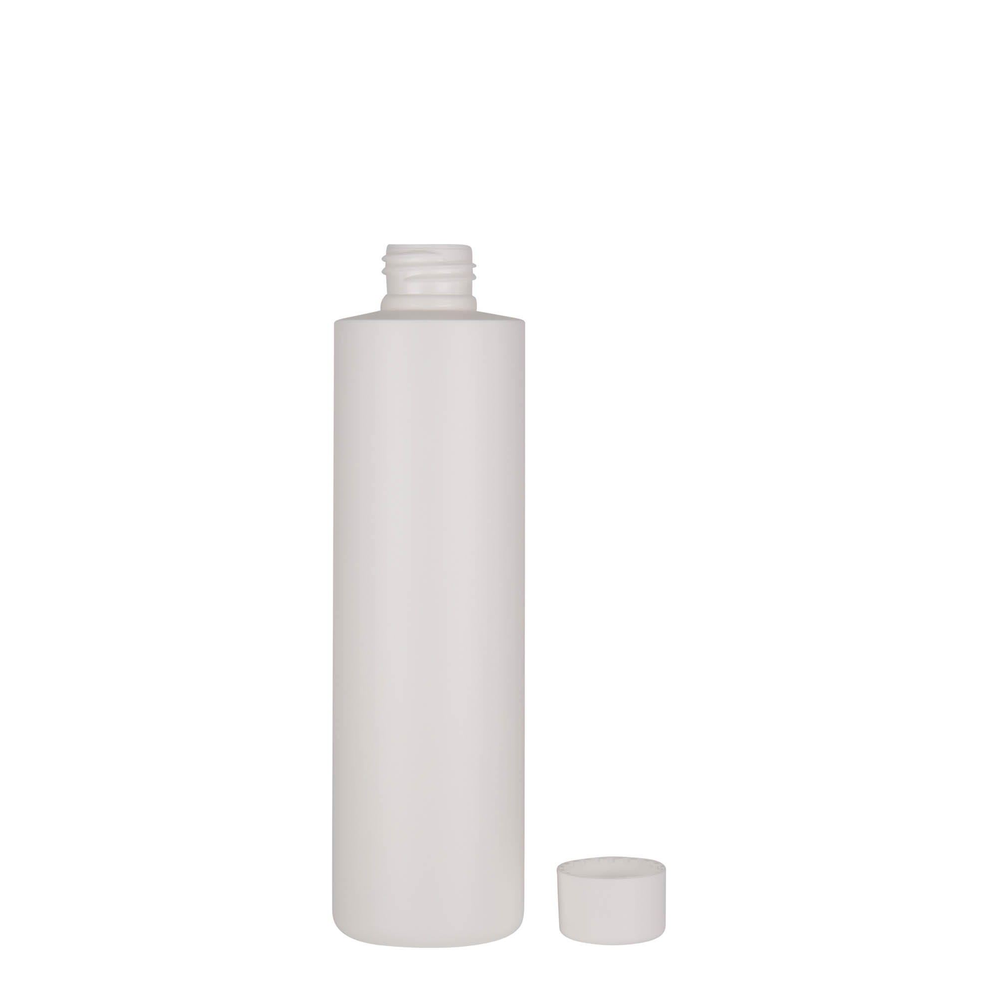 250 ml plastikowa butelka 'Pipe', zielony HDPE, biały, gwint: 24/410 250 ml plastikowa butelka 'Pipe', zielony HDPE, biały, gwint: 24/410