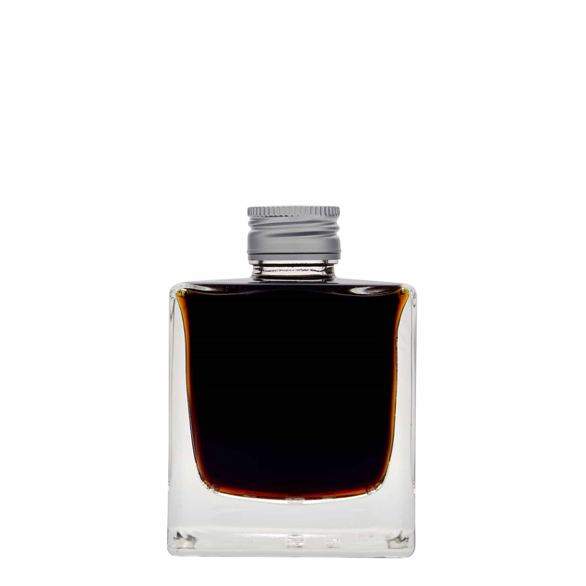 Butelka szklana 200 ml „Cube”, kwadratowa, gwint: PP 28