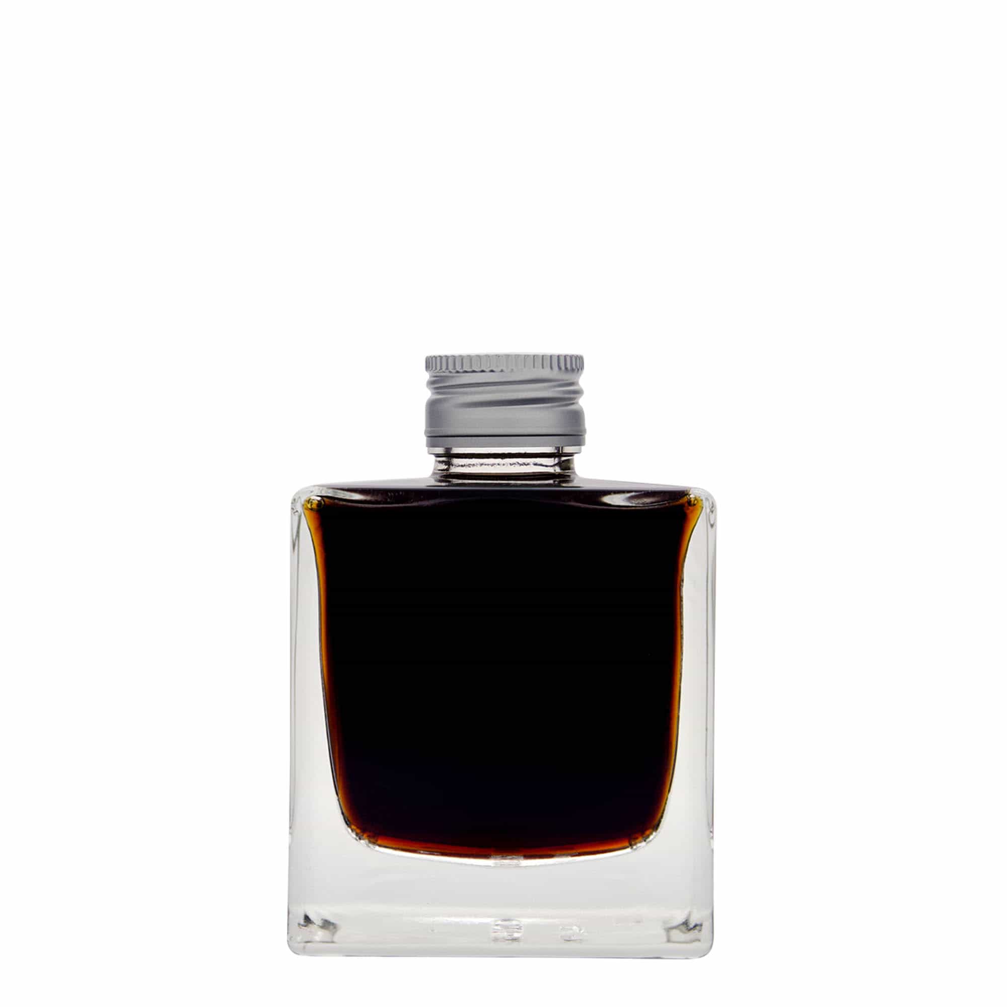 Butelka szklana 200 ml „Cube”, kwadratowa, gwint: PP 28