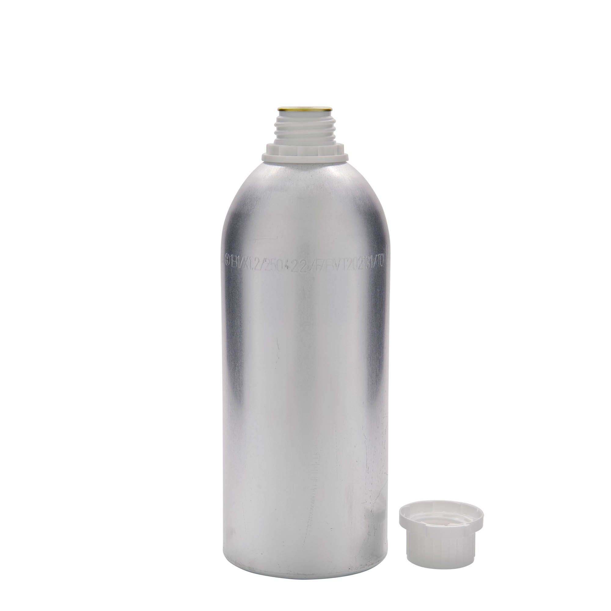 1100 ml butelka aluminiowa, metal, srebrny, gwint: DIN 32 1100 ml butelka aluminiowa, metal, srebrny, gwint: DIN 32