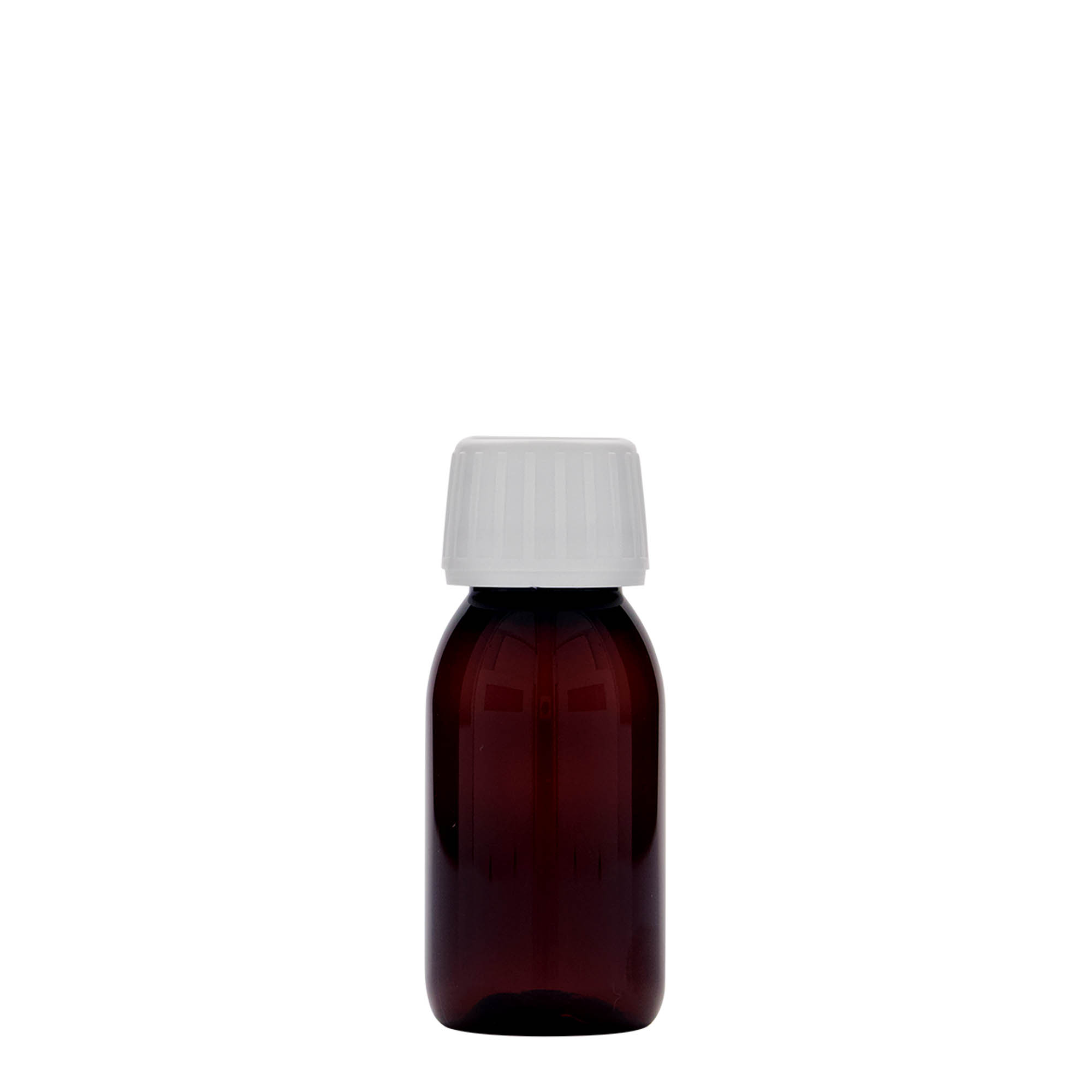 60 ml butelka medyczna PET, brązowa, plastik, szyjka: PP 28
