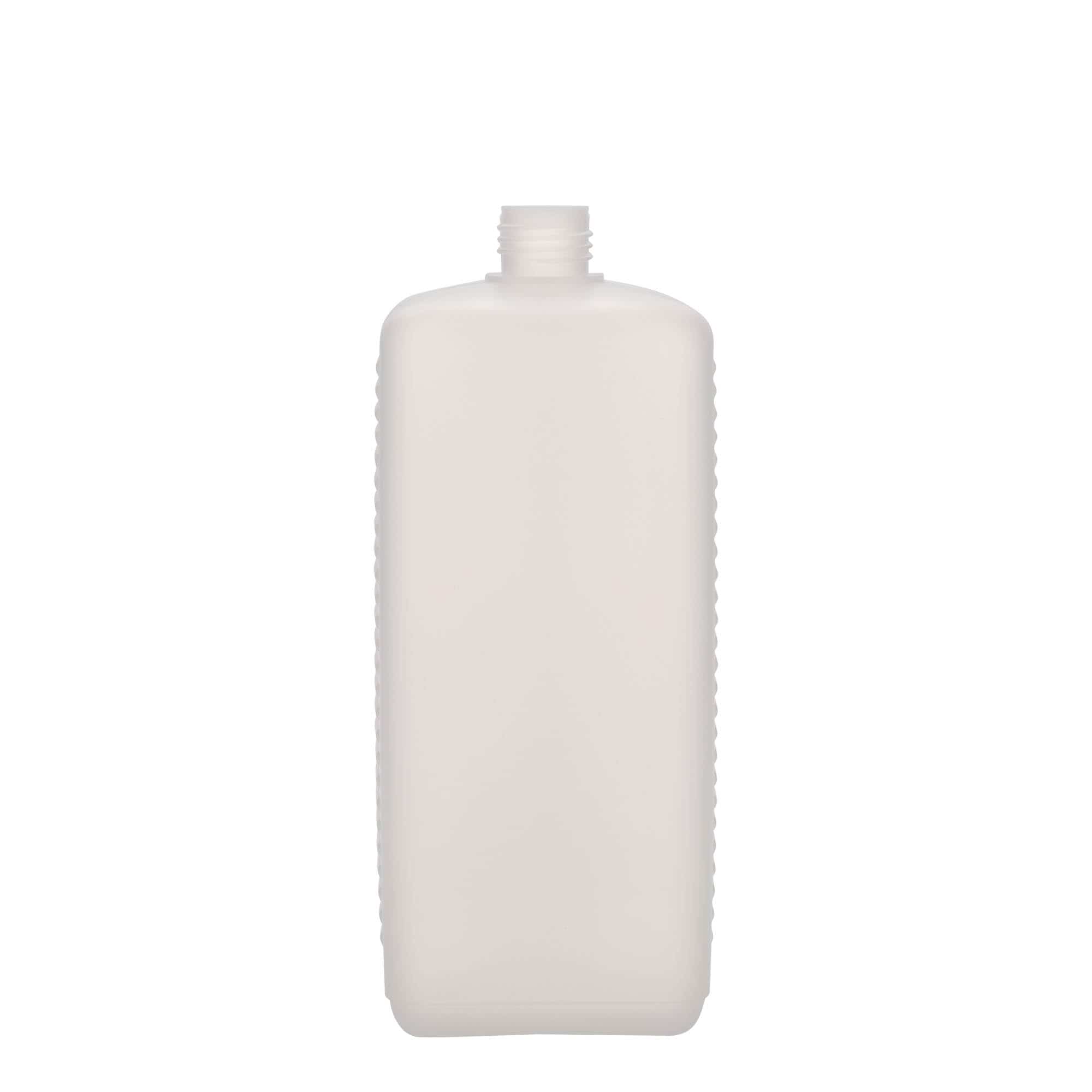 1000 ml butelka kanister, prostokątna, tworzywo sztuczne HDPE, kolor naturalny, zamknięcie: DIN 25 EPE