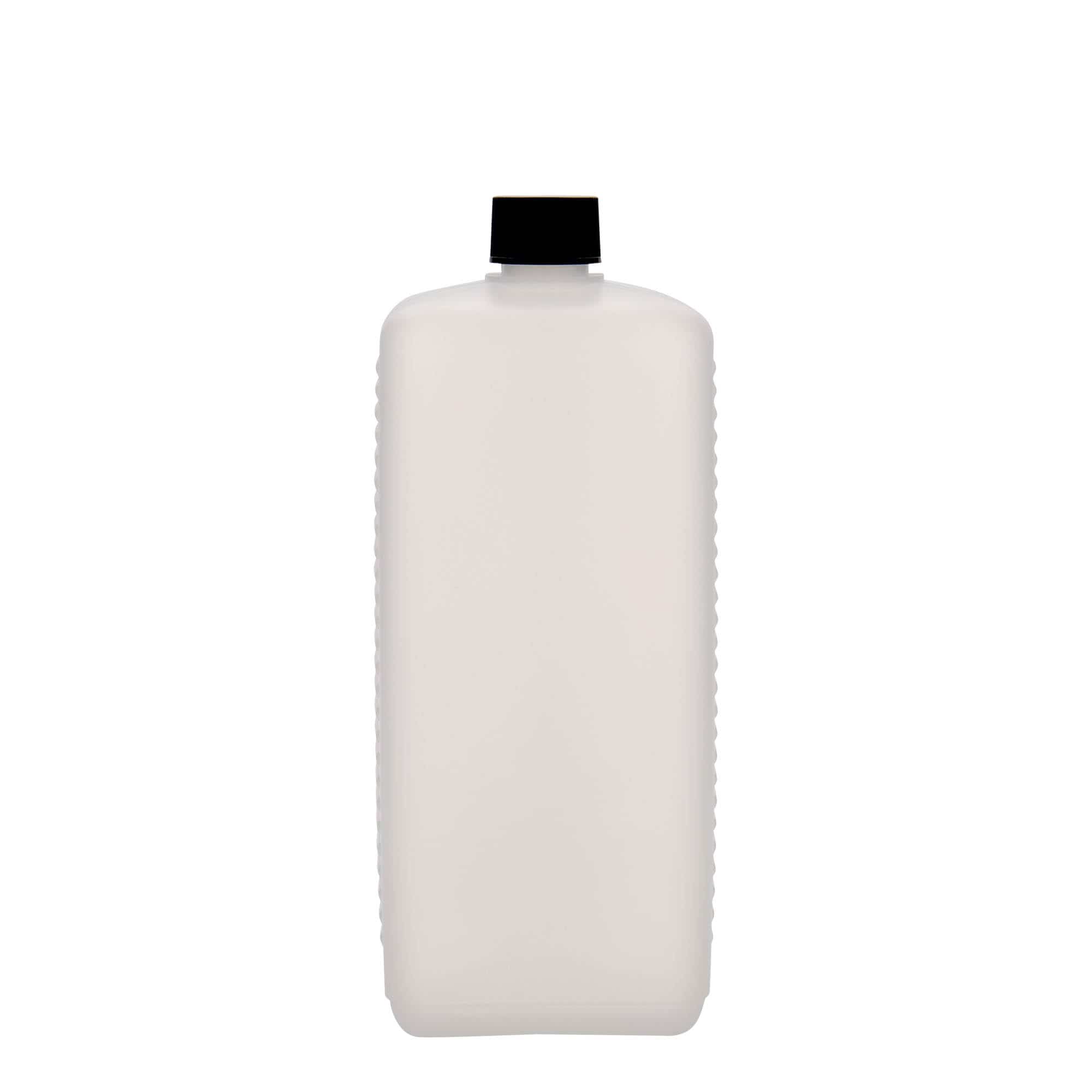1000 ml butelka kanister, prostokątna, tworzywo sztuczne HDPE, kolor naturalny, zamknięcie: DIN 25 EPE