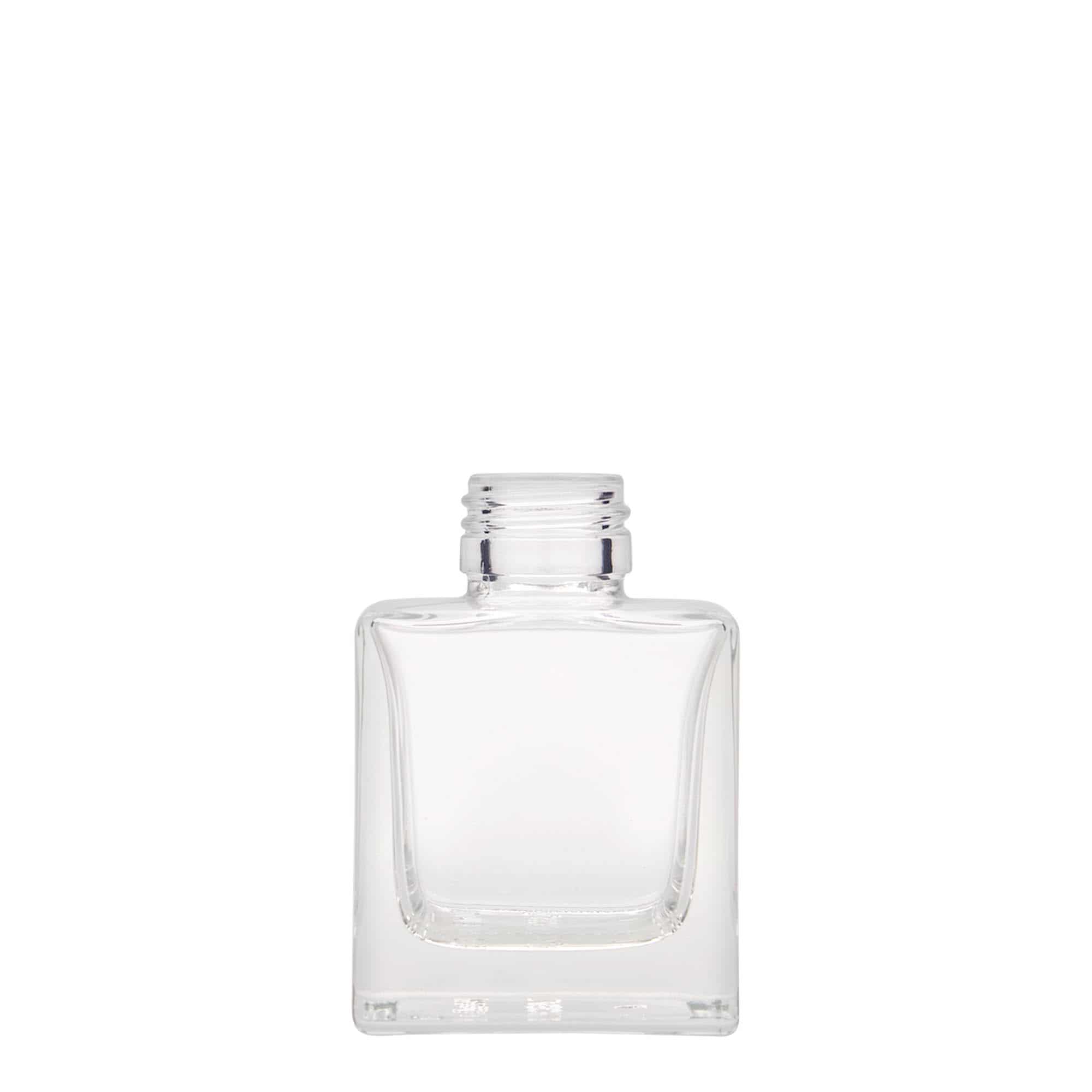 100 ml butelka szklana 'Cube', kwadratowa, zamknięcie: PP 28