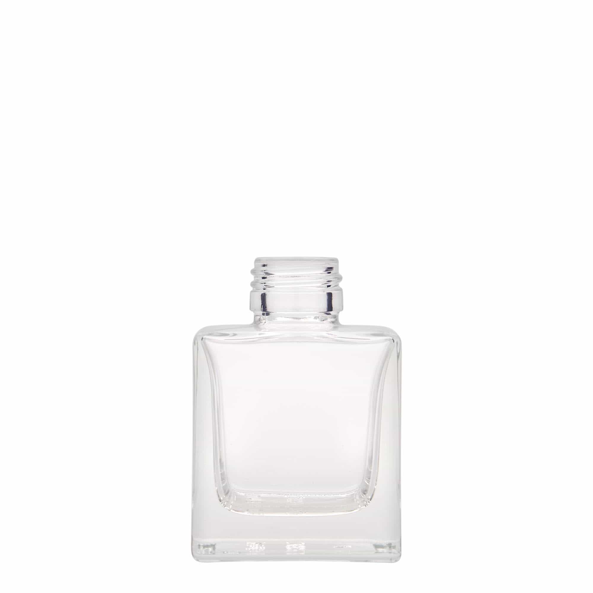 100 ml butelka szklana „Cube”, kwadratowa, gwint: PP 28