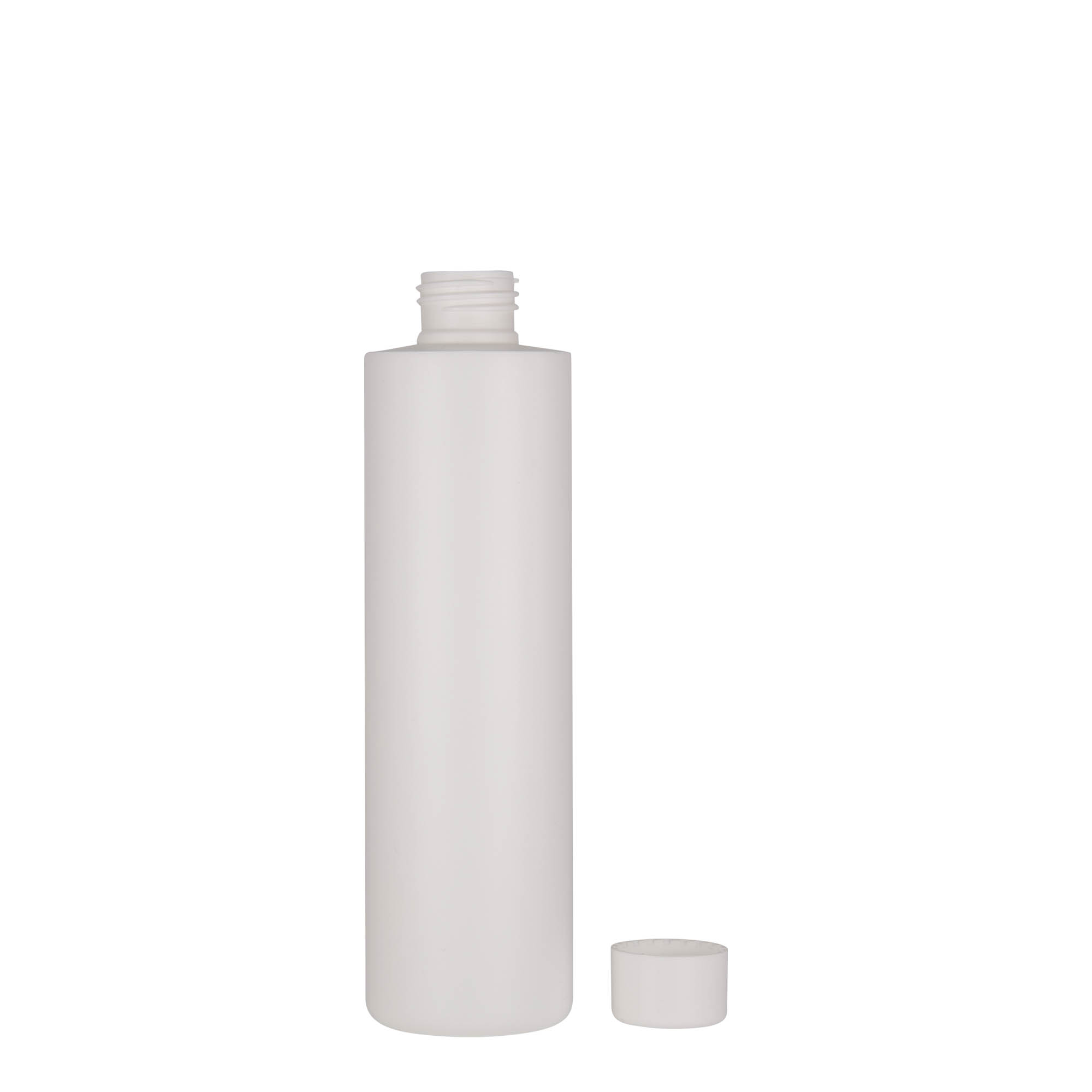 250 ml butelka plastikowa 'Pipe', HDPE, biała, gwint: 24/410 250 ml butelka plastikowa 'Pipe', HDPE, biała, gwint: 24/410