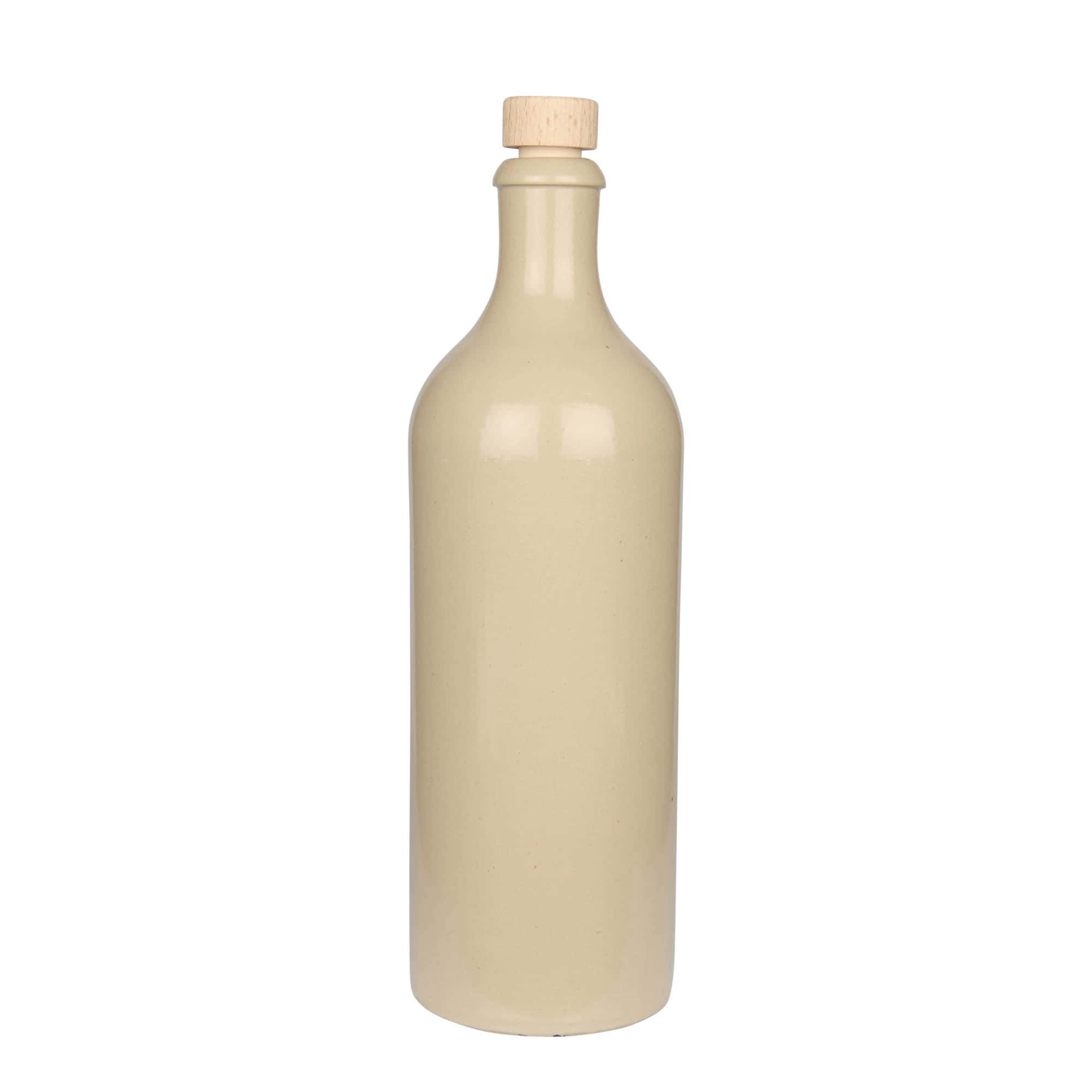 750 ml dzban ceramiczny, kamionka, beżowy, otwór: korek