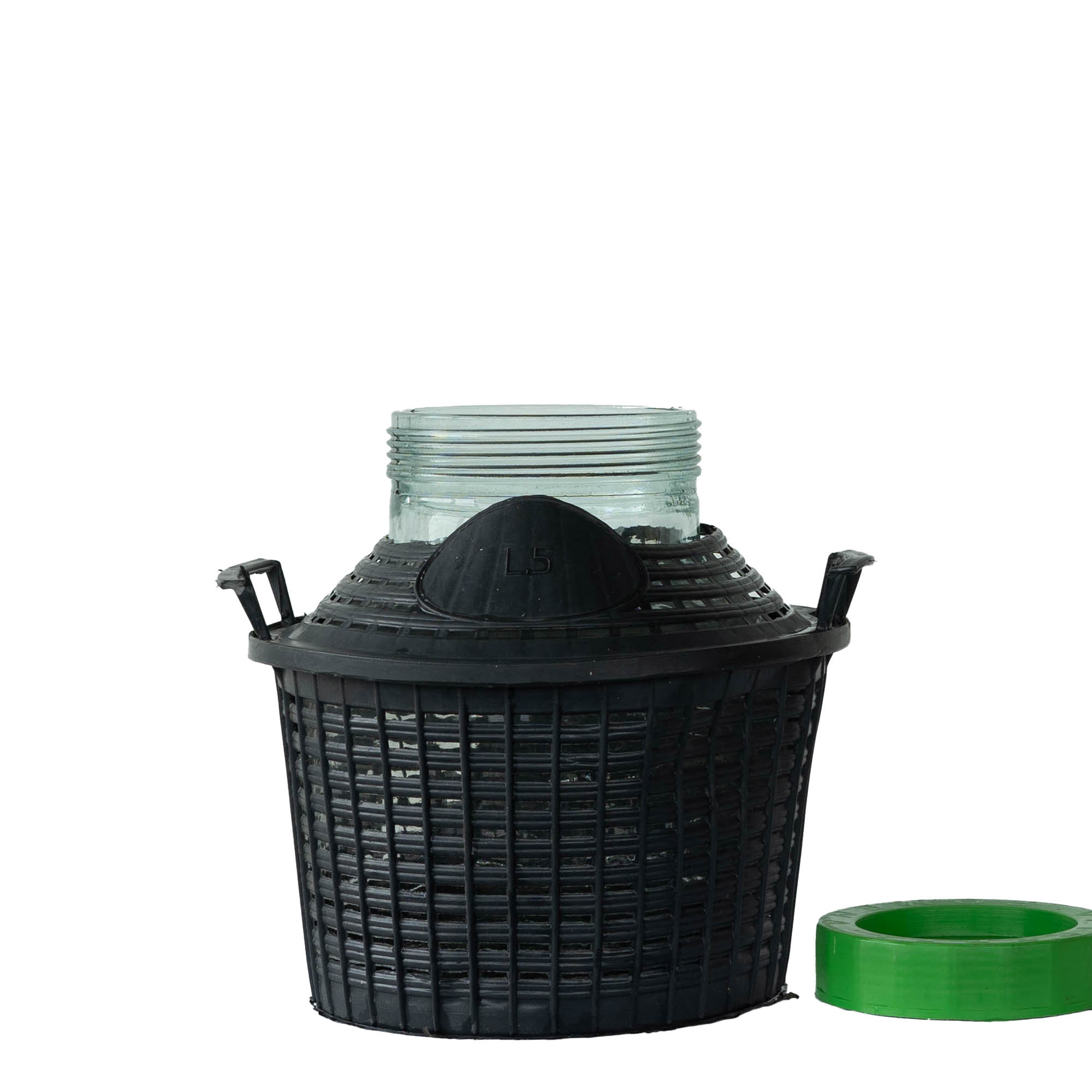 5 l butla balonowa szerokootworowa, szkło, wylot: zakręcany korek 5 l butla balonowa szerokootworowa, szkło, wylot: zakręcany korek