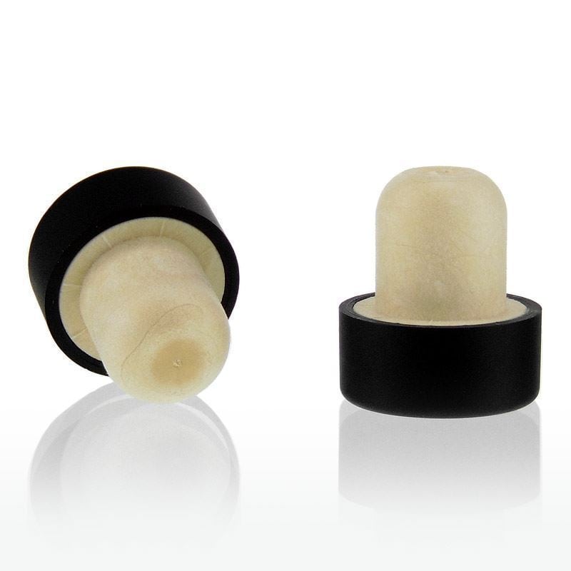 Korek z uchwytem 19 mm, tworzywo sztuczne, czarny, do otworu: korek Korek z uchwytem 19 mm, tworzywo sztuczne, czarny, do otworu: korek