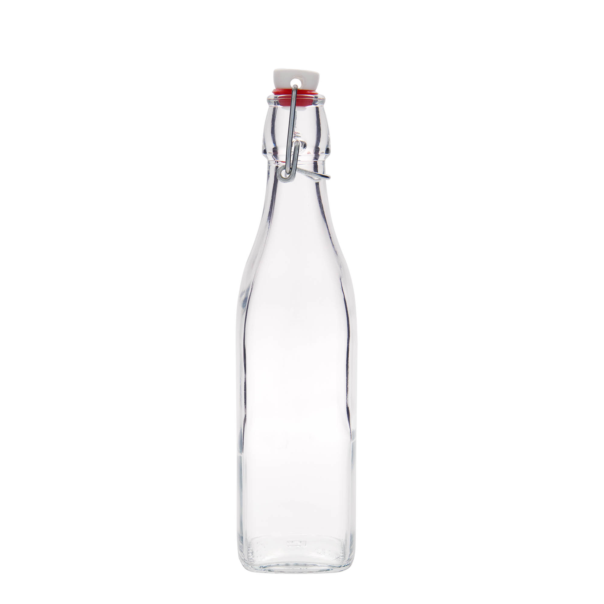 500 ml butelka szklana 'Swing, kwadratowa, szyjka: zamknięcie na klamrę