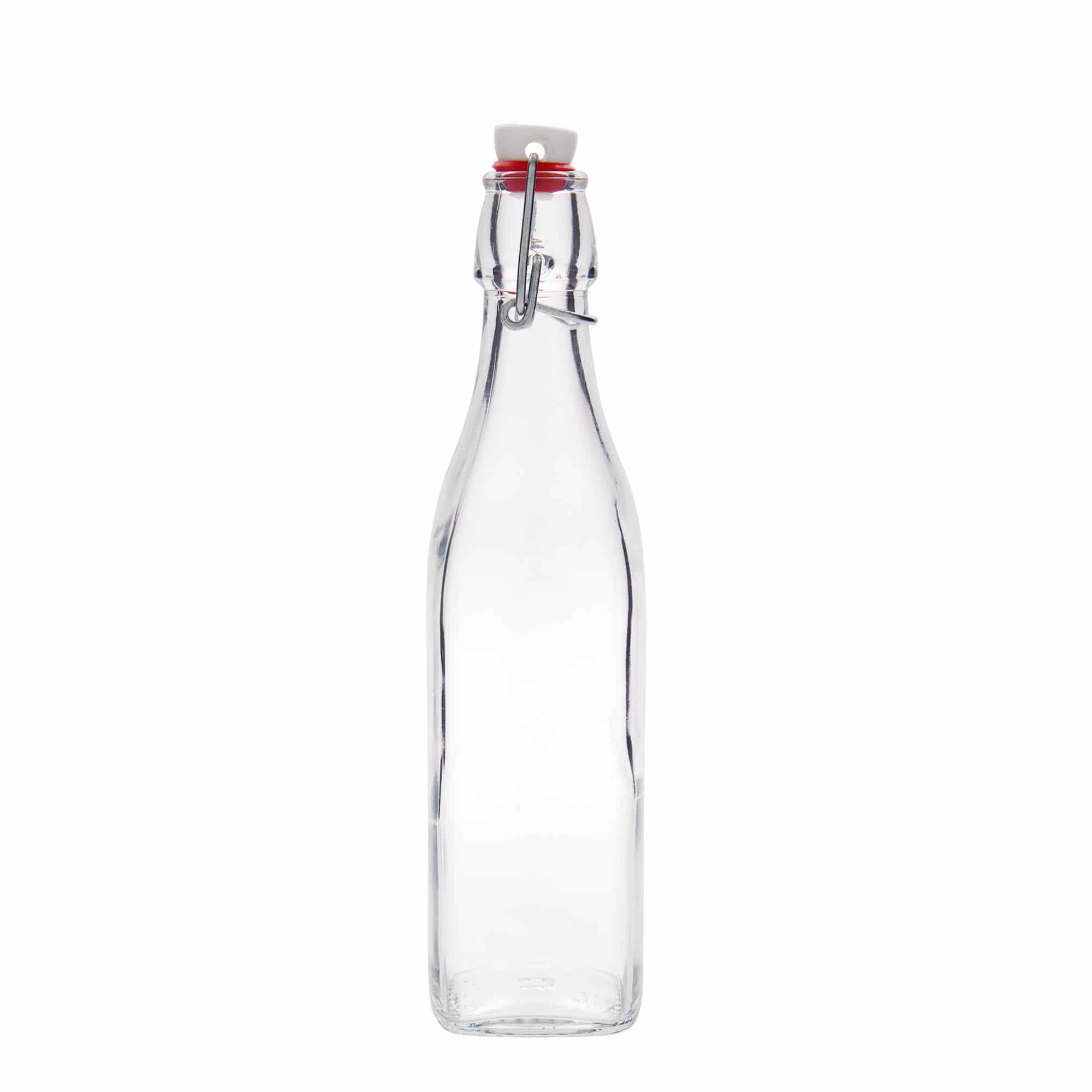 500 ml butelka szklana 'Swing, kwadratowa, szyjka: zamknięcie na klamrę