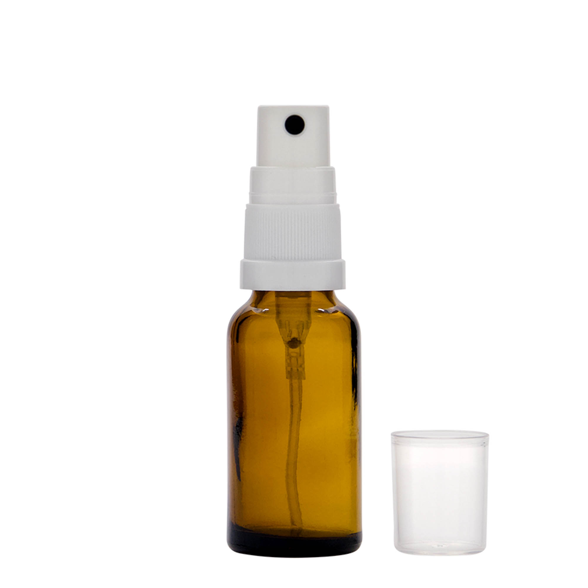 20 ml butelka z rozpylaczem, medyczna, szkło, brązowa, szyjka: DIN 18